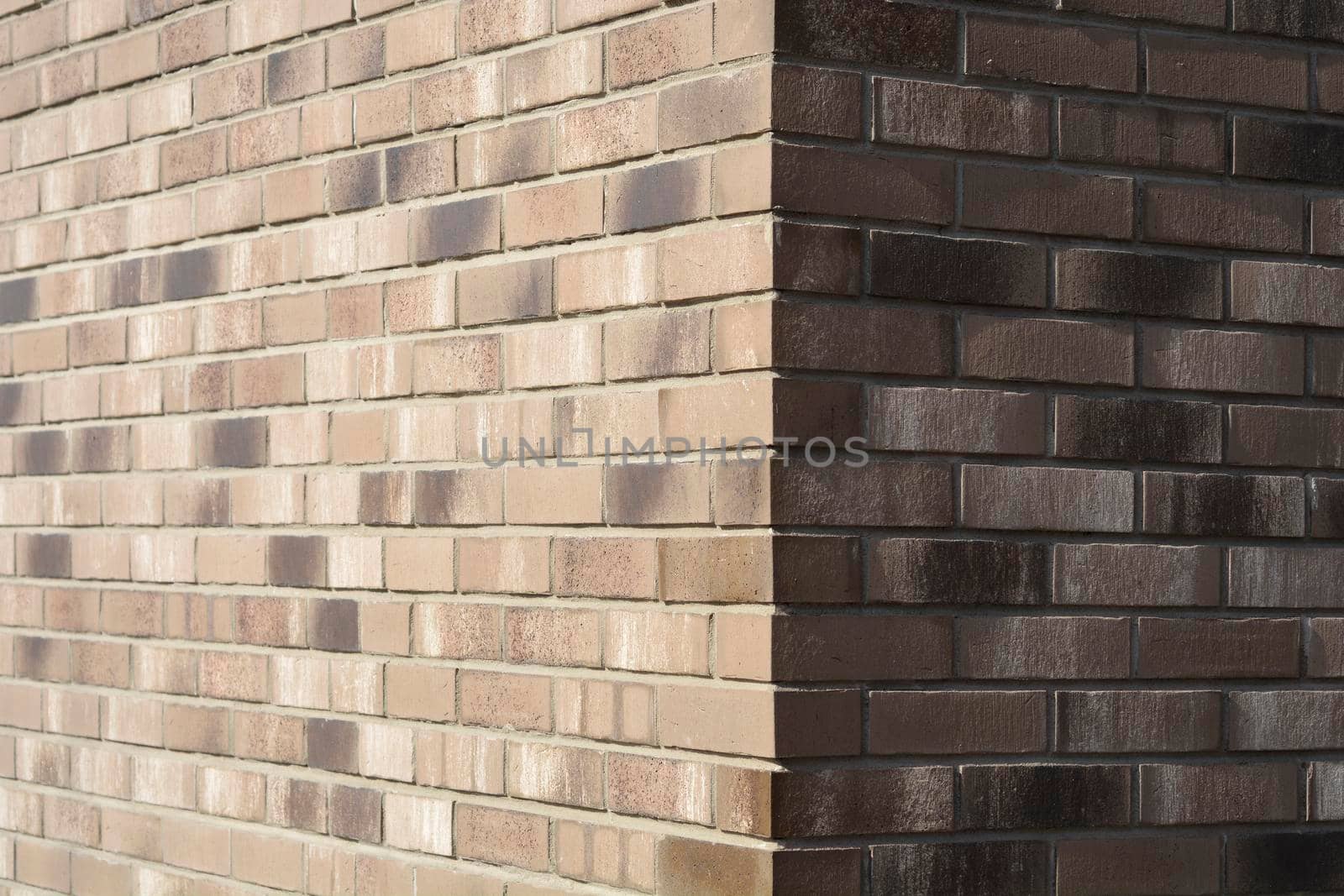 Detail of a decorative brick wall - corner view