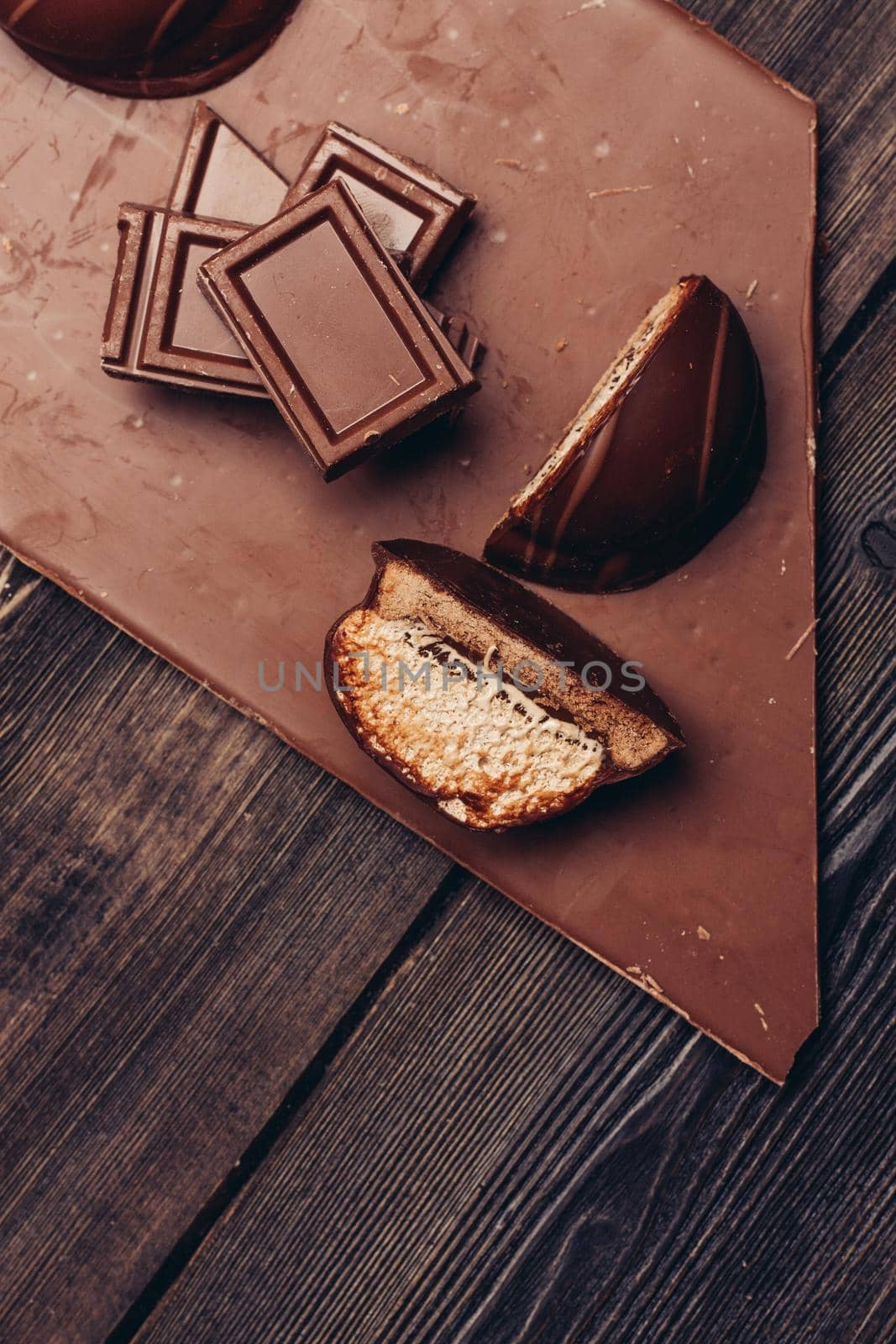 chocolate bar delicacy sweets cocoa gastronomia wooden background by SHOTPRIME