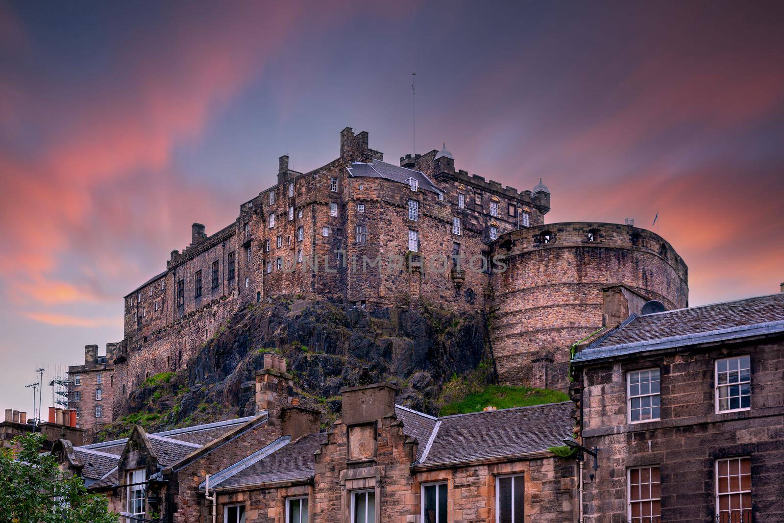 view on Edinburgh Castle from Heriot place, Edinburgh, Scotland, UK by zhu_zhu