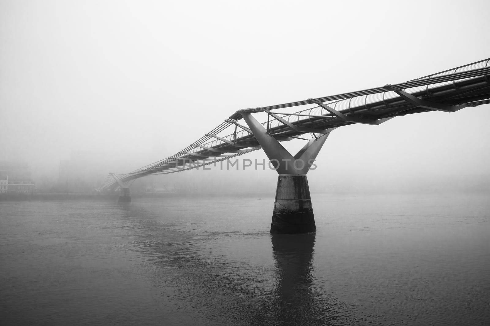 Millennium Bridge disappearing in the fog by magicbones