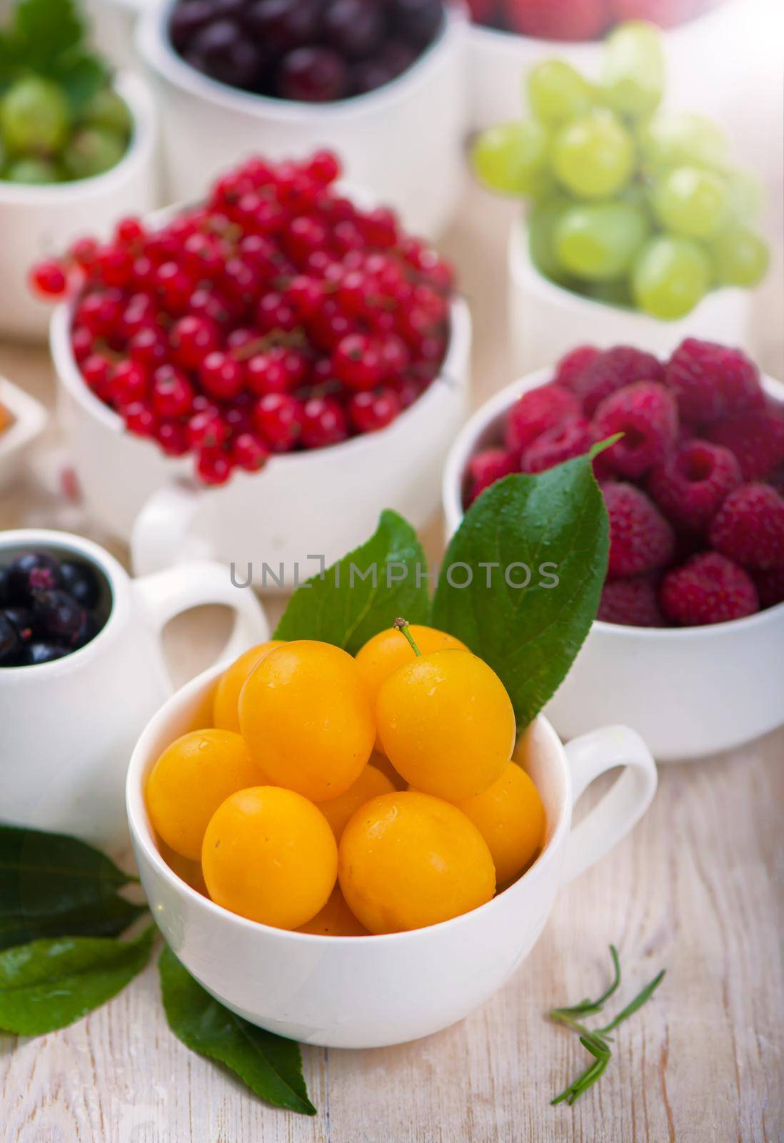 berry mix isolated on a white background.