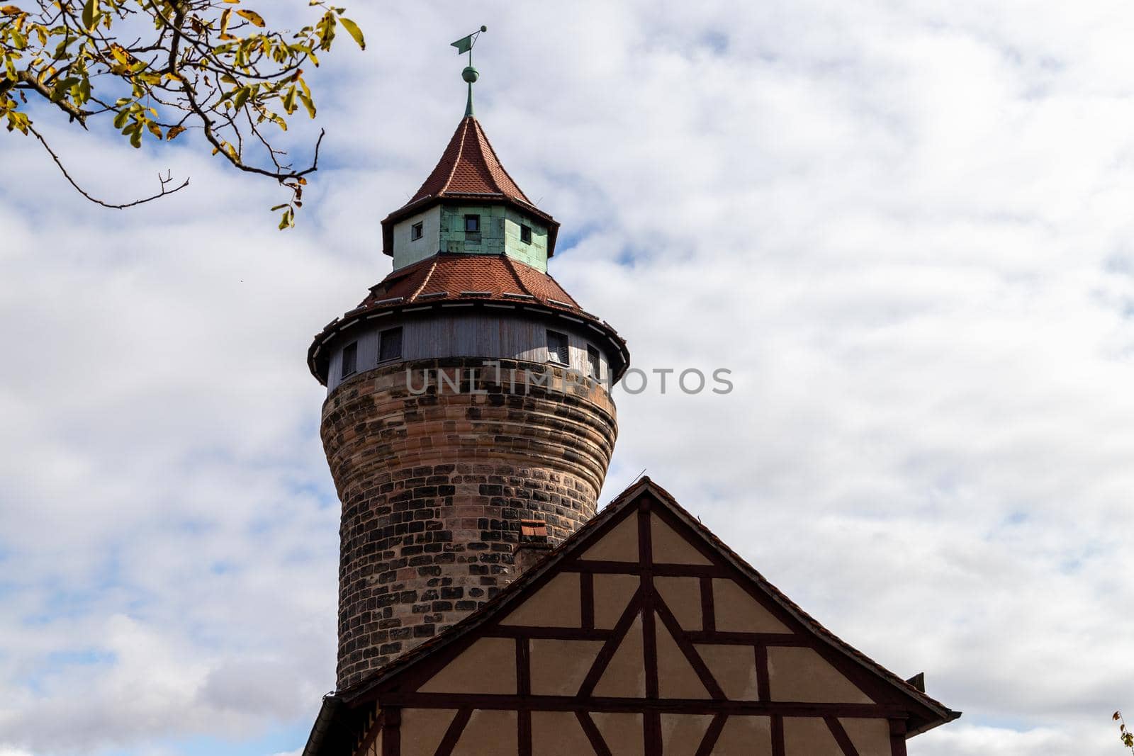 Historic wall and building of the Nuremberg castle, Bavaria, Germany by reinerc