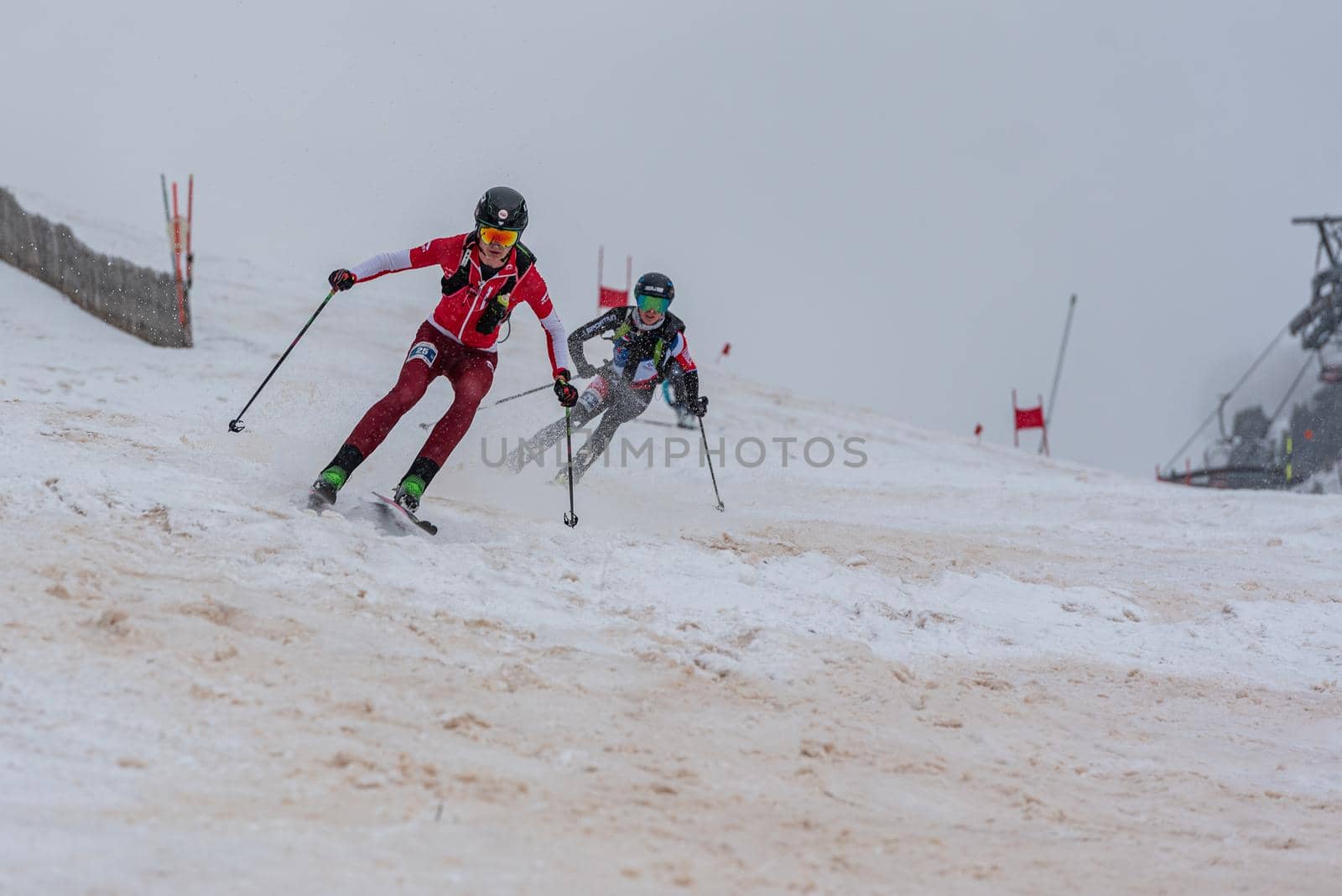 Arinsal, Andorra: 2021 March 6: ANCAY Julien SUI in ISMF WC Comapedrosa 2021 Andorra. Individual Race