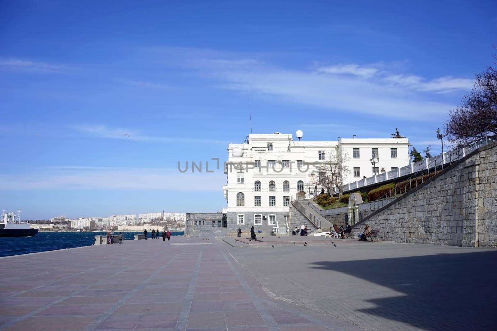 Urban landscape of Sevastopol with buildings and architecture.