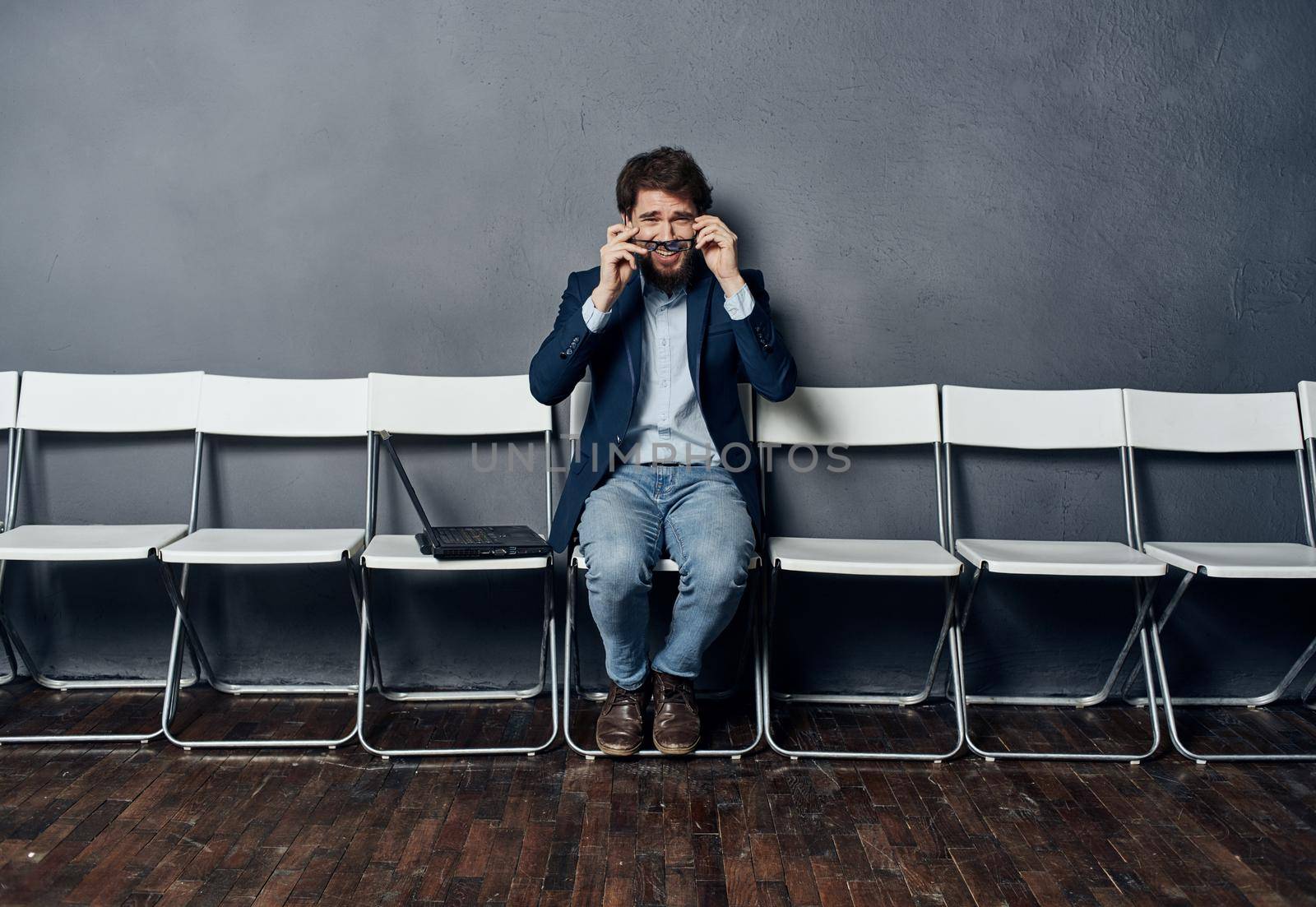 Business man hiring job interview job office waiting. High quality photo
