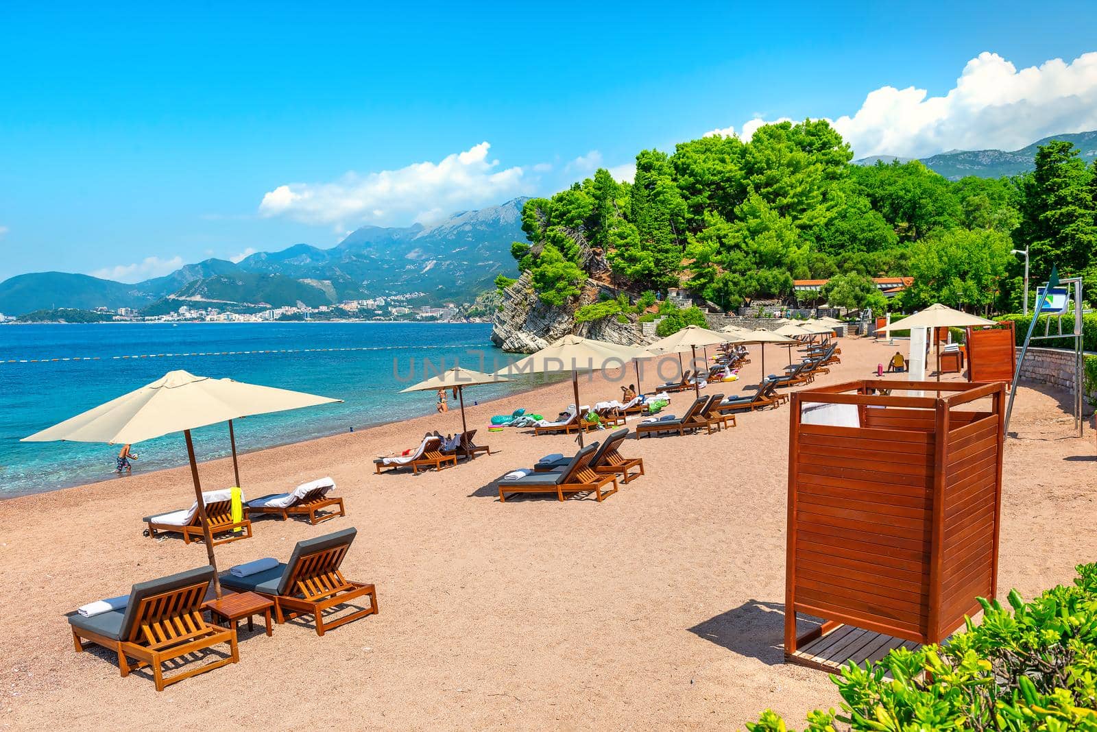 Beach near the island of Sveti Stefan