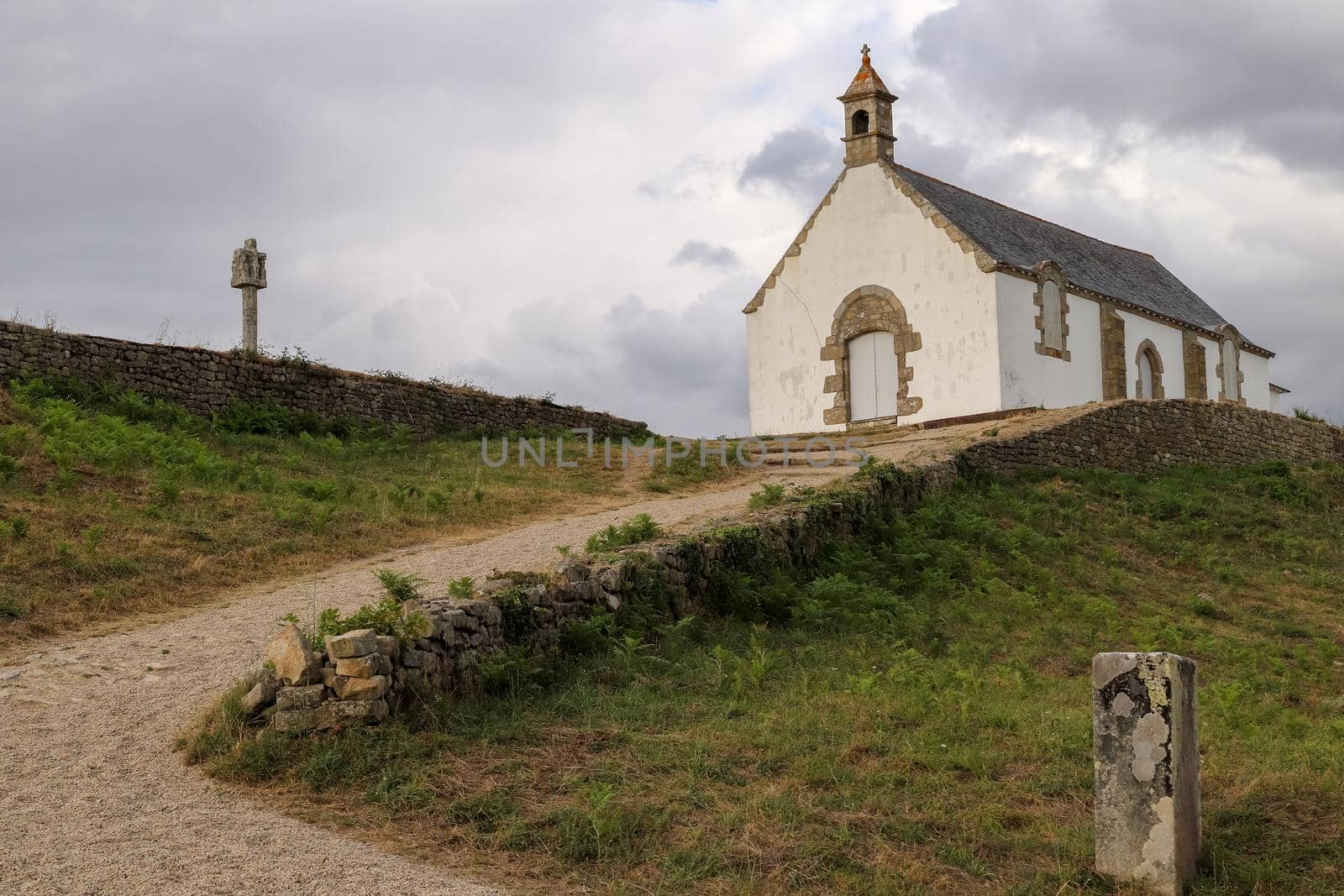 Saint-Michel tumulus and Chapel of Saint-Michel near Carnac in Brittany by Mibuch