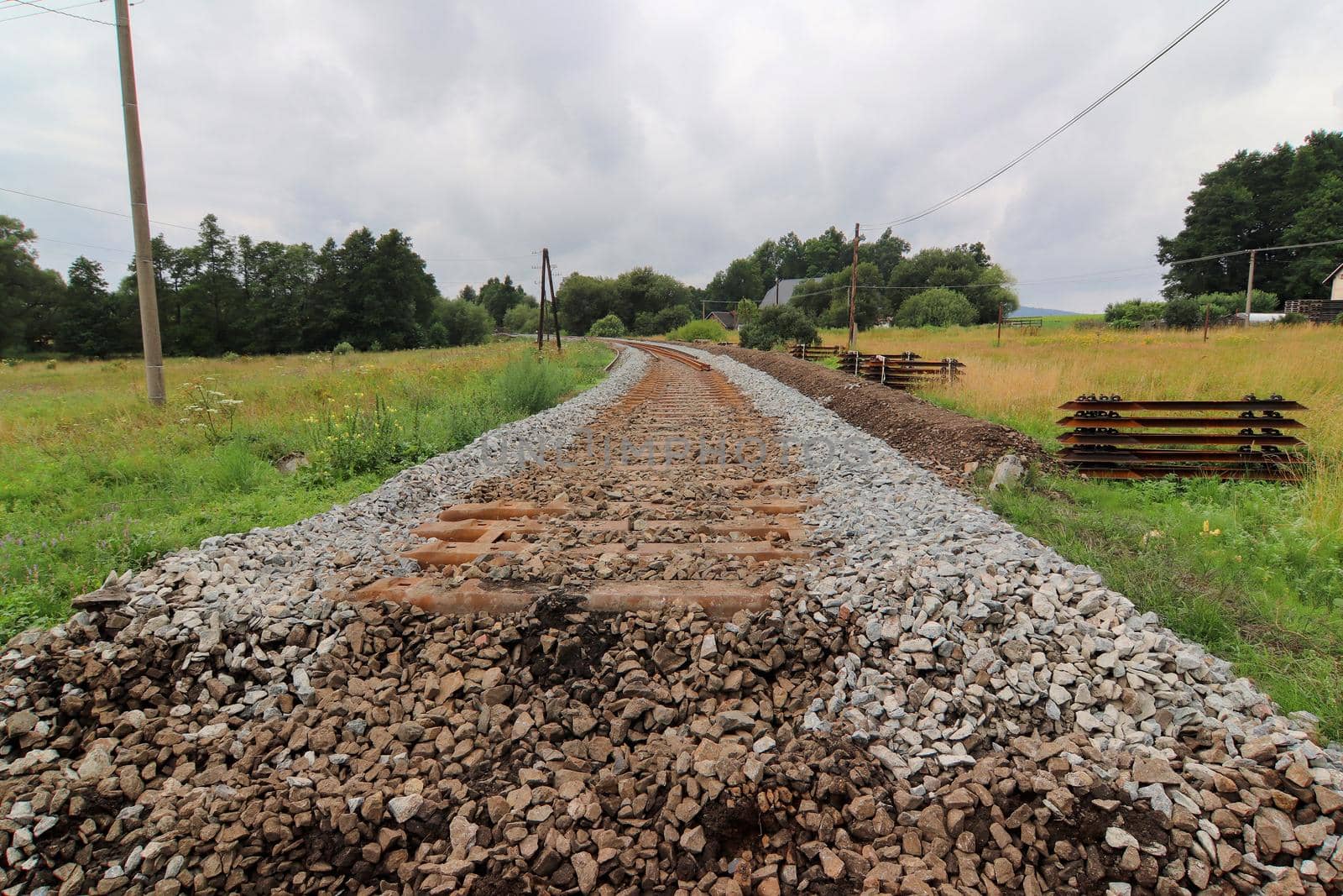 Abandoned railway and end of the track