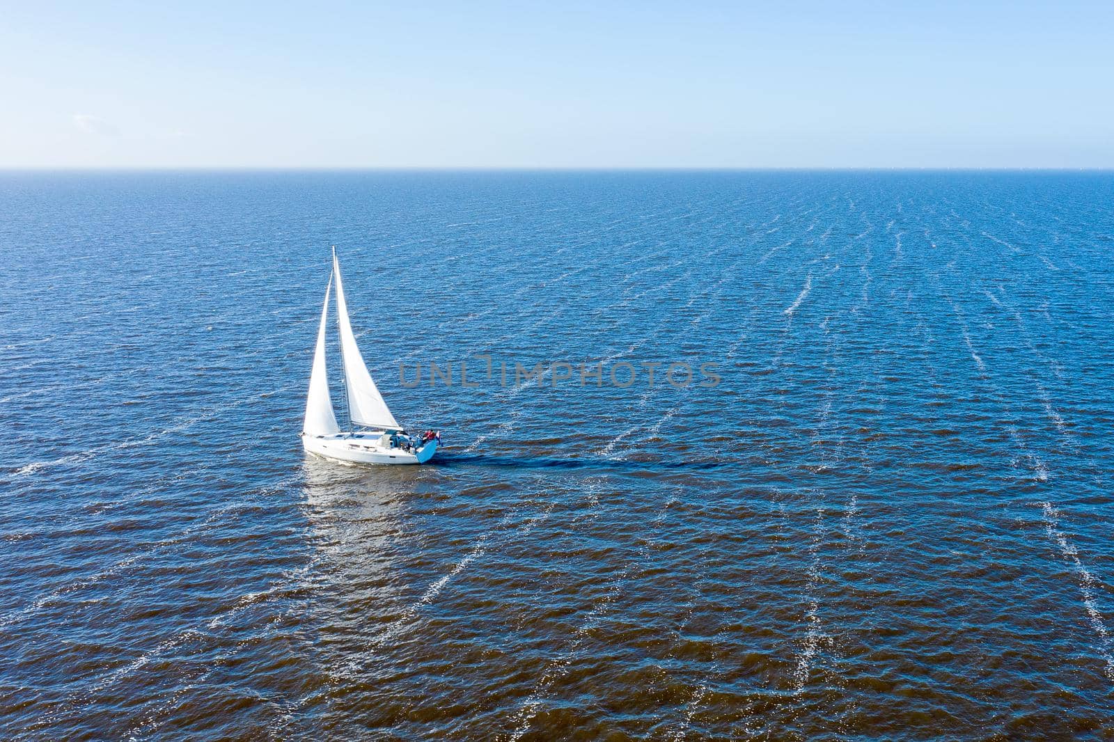 Aerial from sailing on the IJsselmeer in the Netherlands by devy