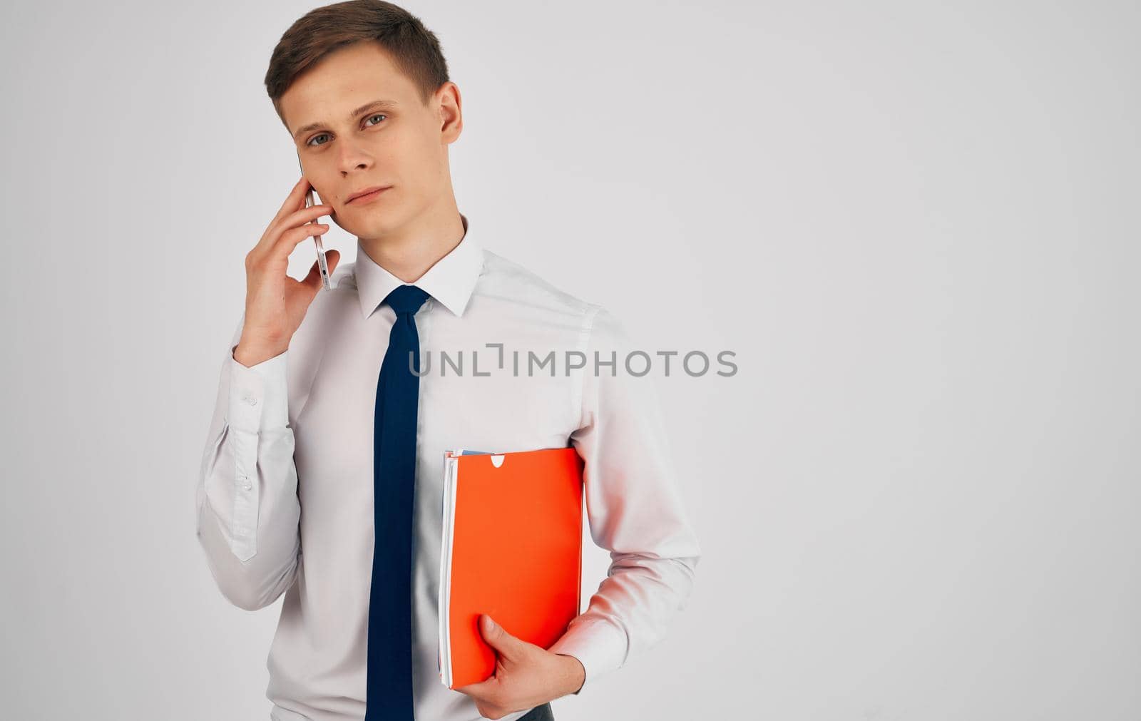 business man in a suit with a tie official manager communication. High quality photo