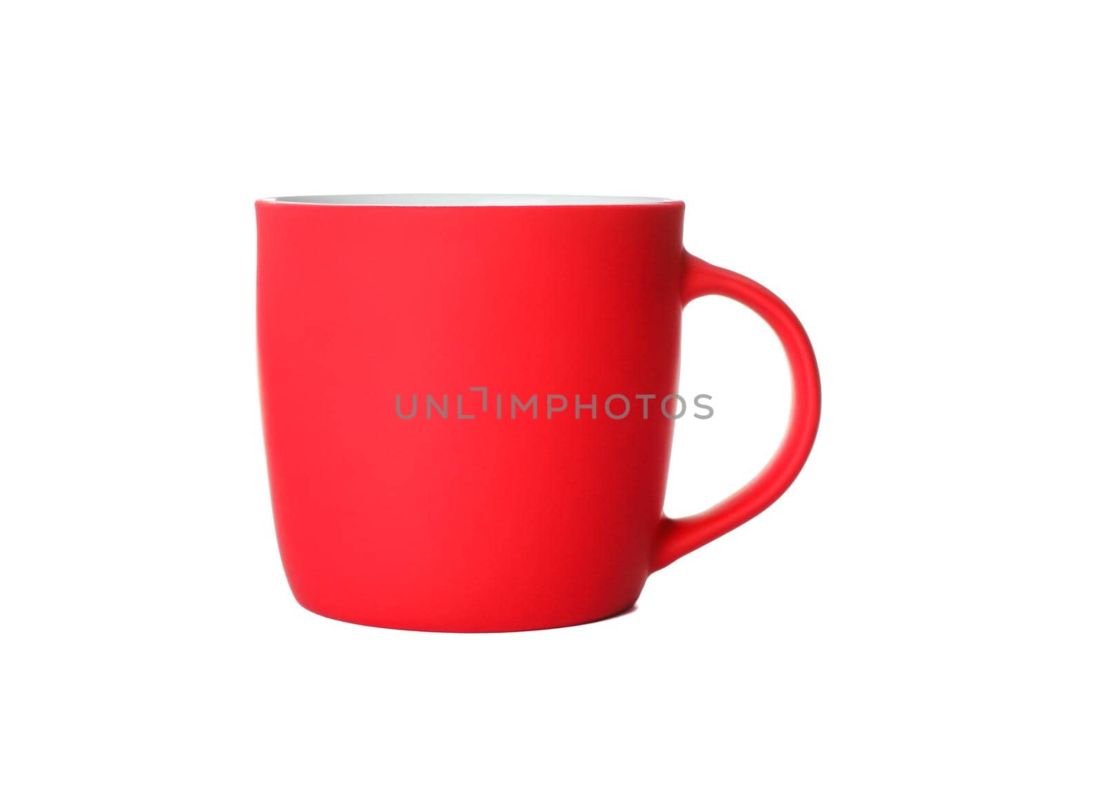 Empty ceramic cup isolated on white background