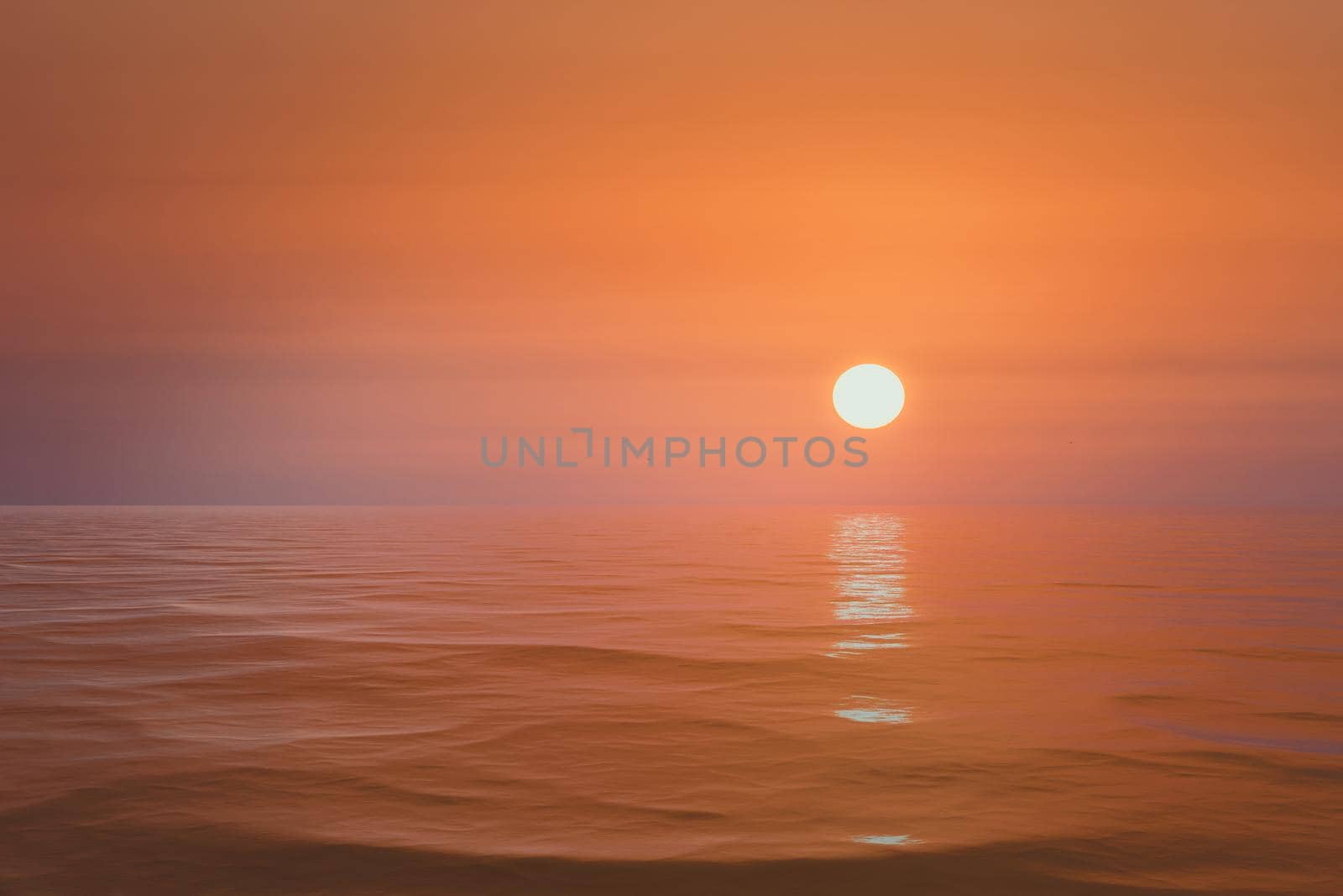 Bright sunset on the sea background sea.