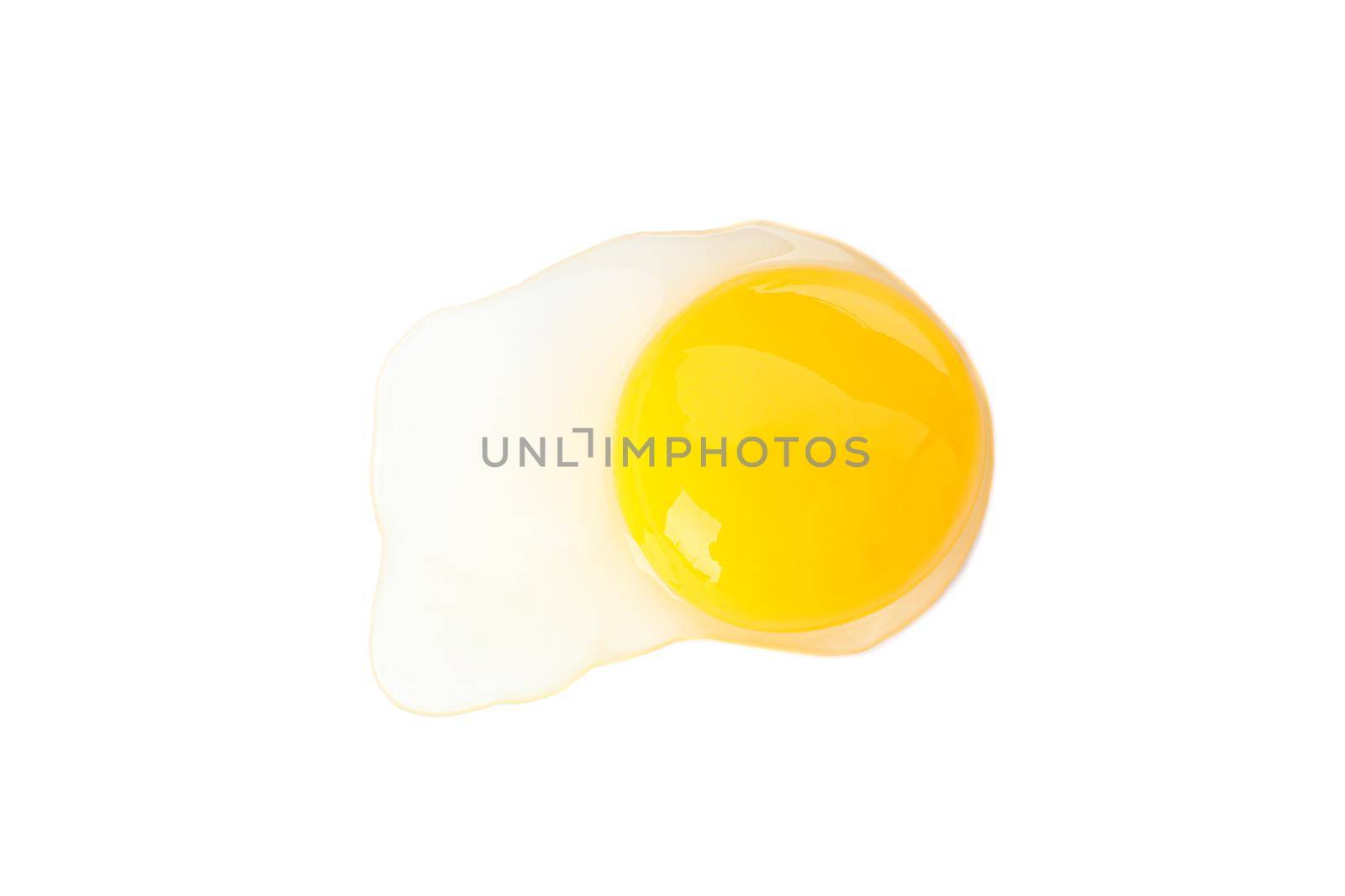 Raw egg yolk isolated on white background