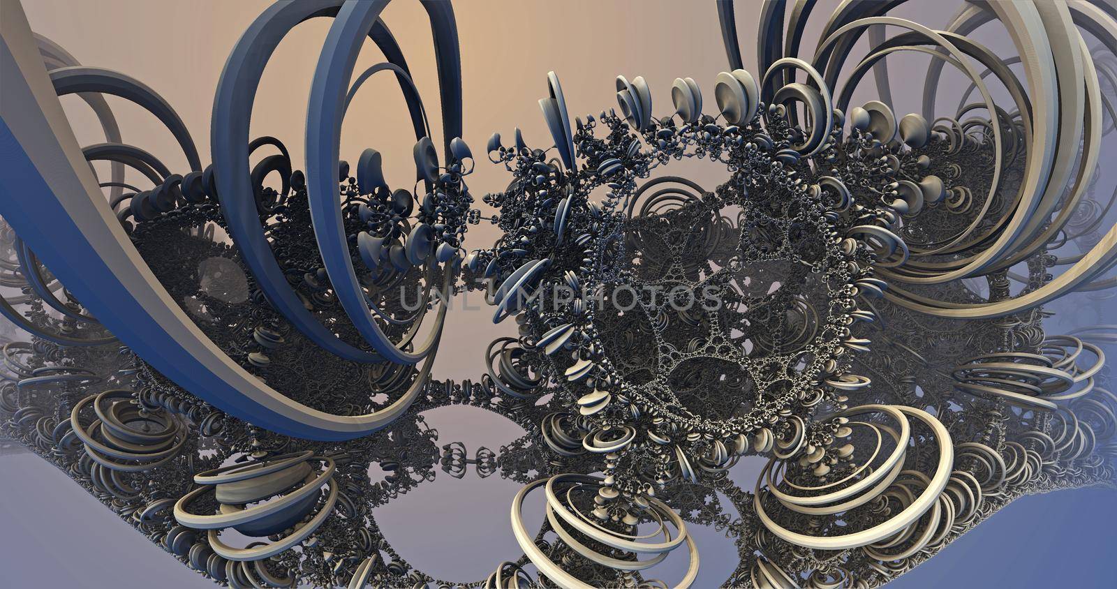 Picture of three-dimensional hearts fractals in motion