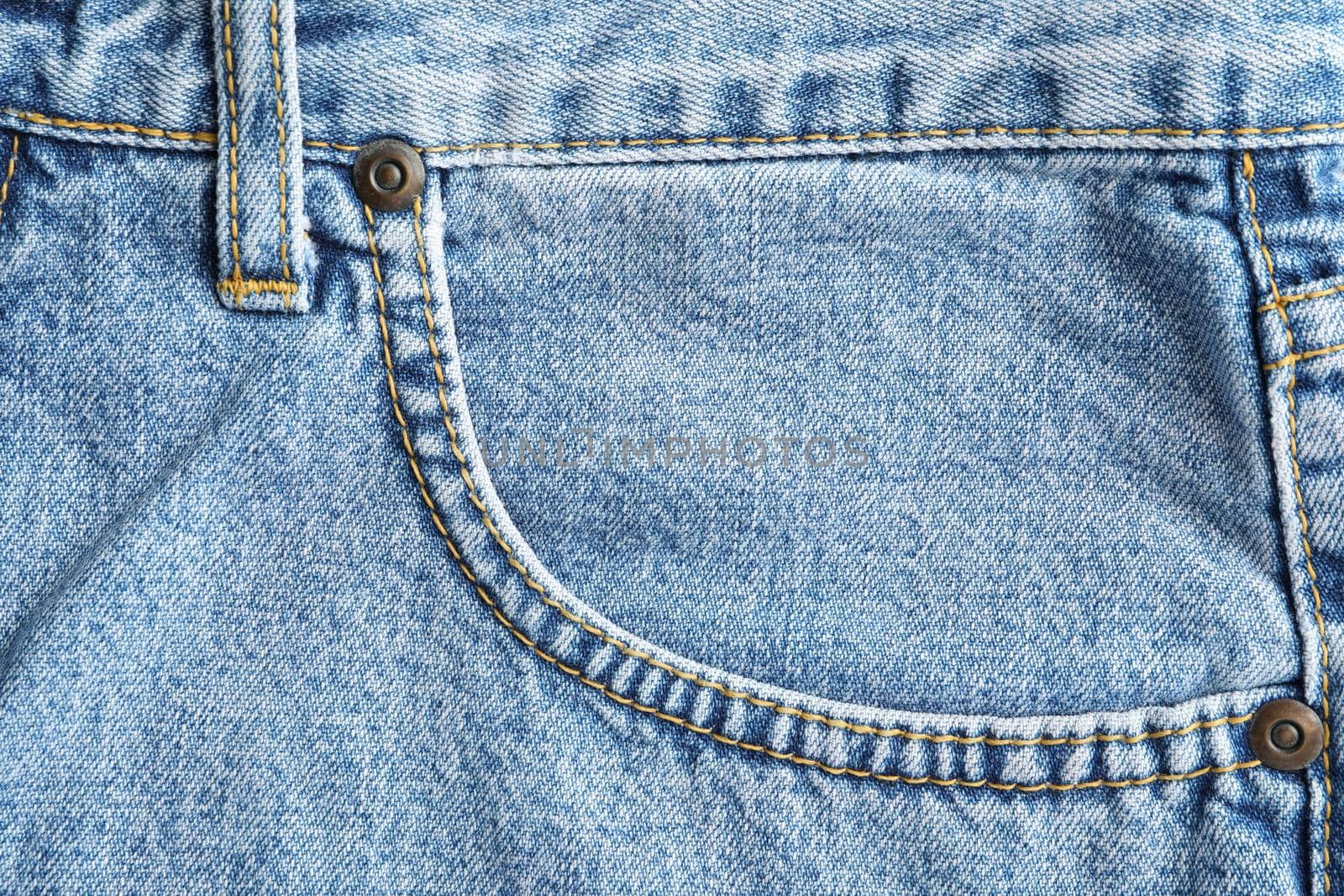 Classic jeans textured background, close up by AtlasCompany