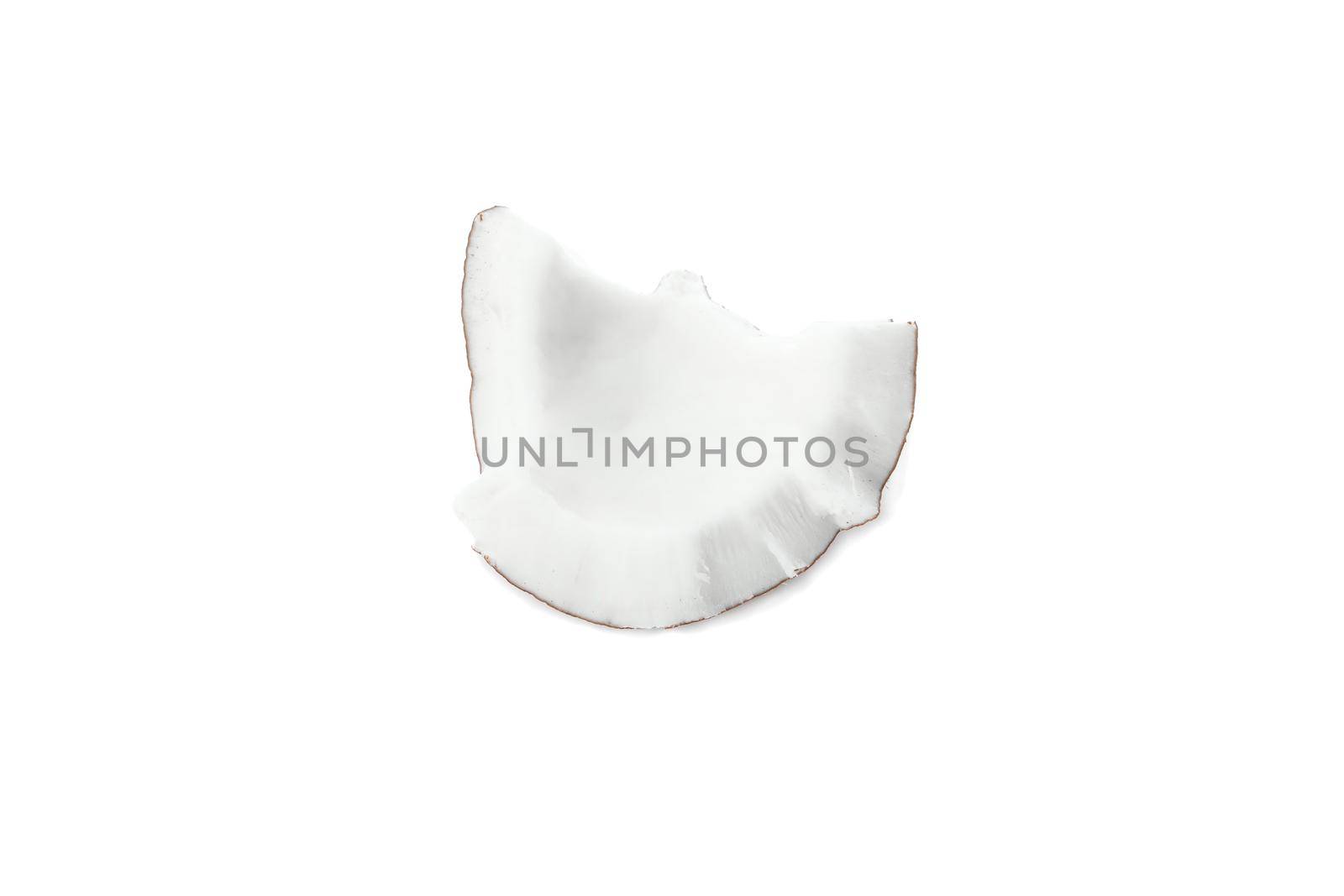 Coconut slice isolated on white background