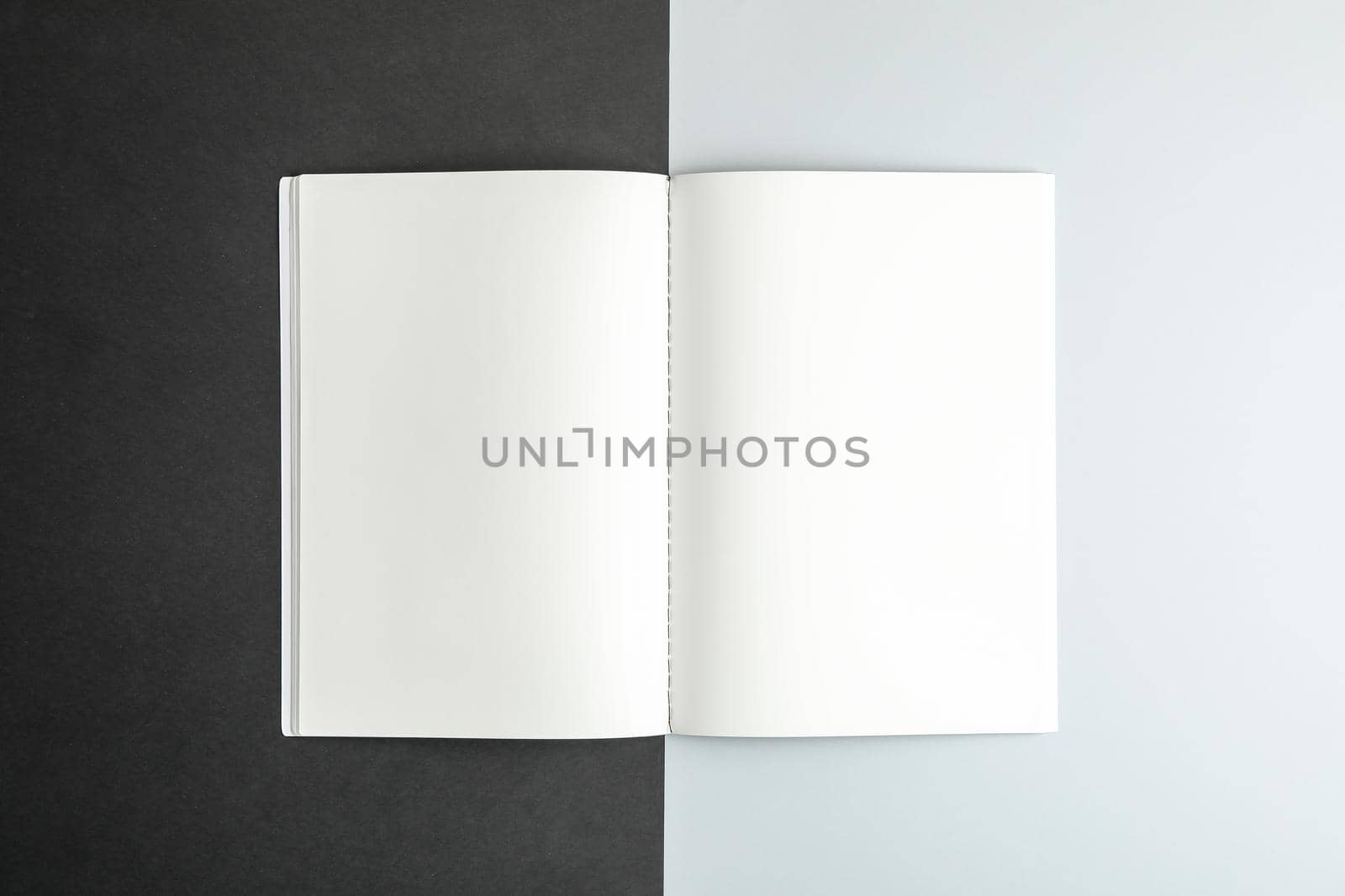 Clean copybook on two tone background, space for text