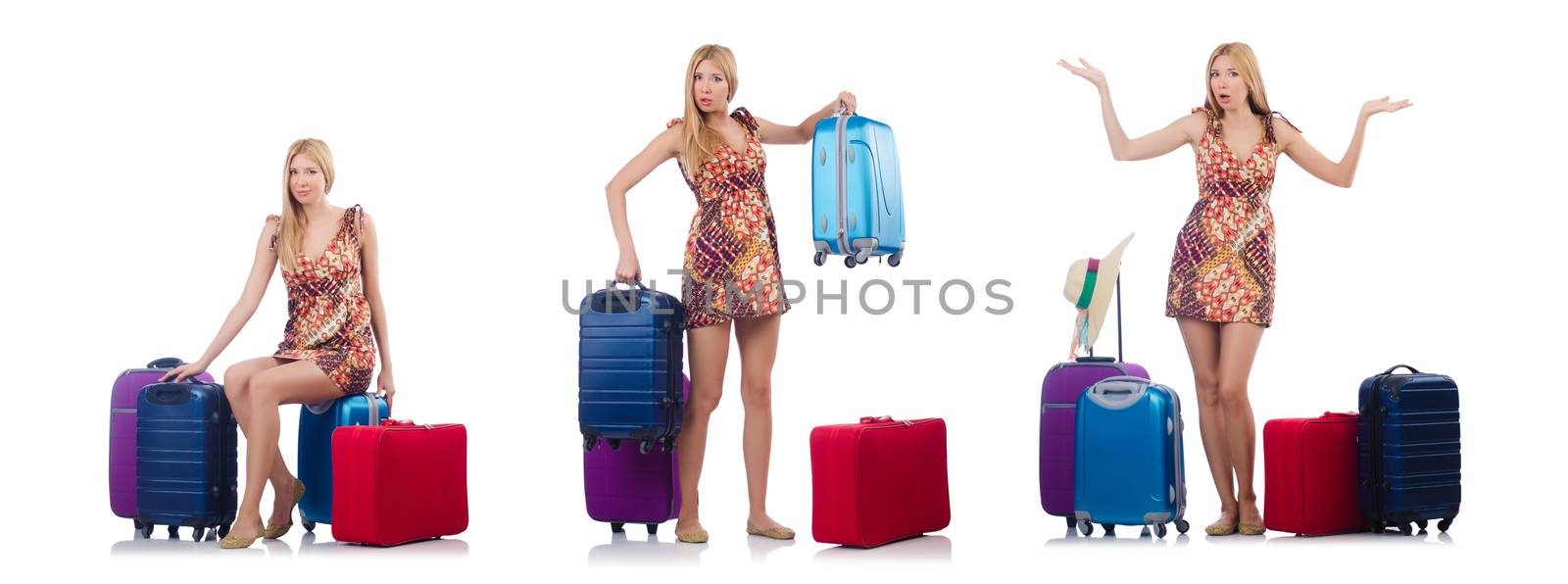 Woman preparing for travel on summer vacation by Elnur