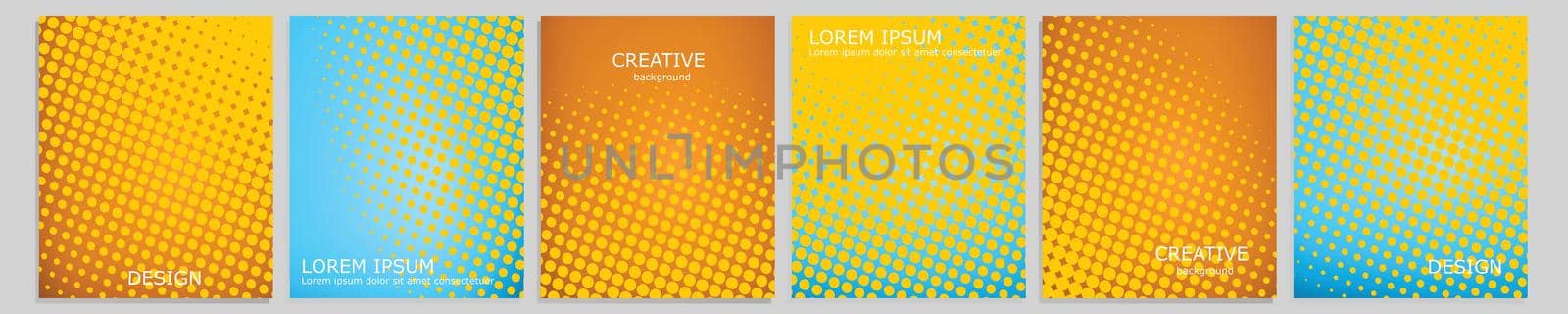Set of vector cover notebook design. Abstract pop art dotted gradient template design for notebook paper, copybook brochures, book, magazine. Planner and diary cover for print.