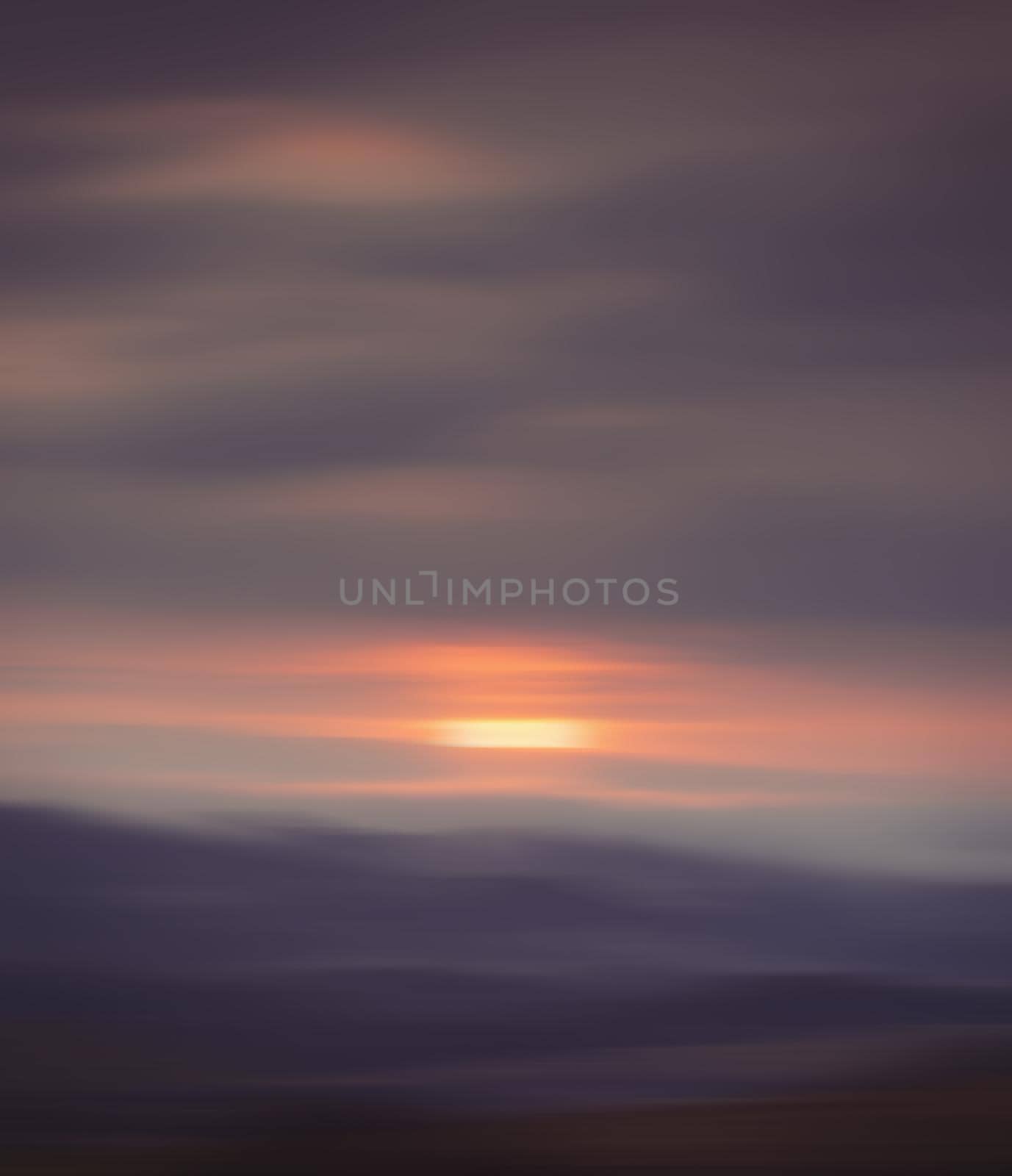 Blurred Sunrise Background, Early Morning Light in mountains