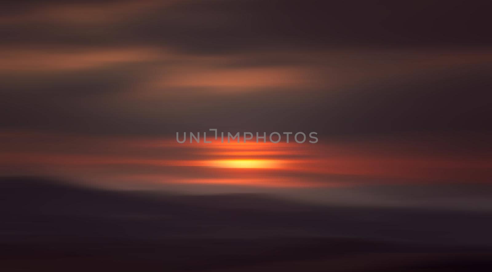 Blurred landscape in the mountains. Sunrise in warm colors
