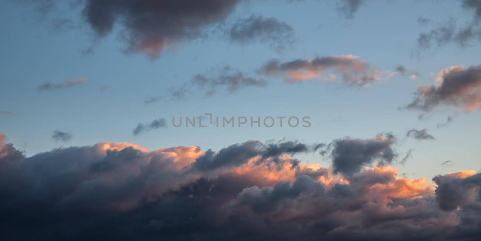 Abstract nature background in trendy neon colors. Dramatic cloudscape area for background
