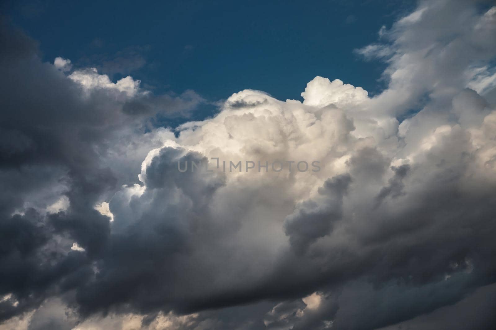 Dramatic sky with stormy clouds. Nature background