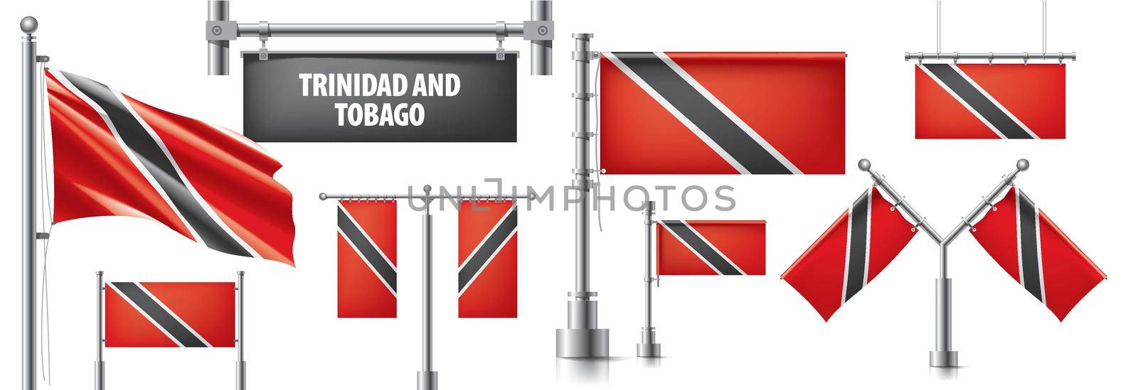 Vector set of the national flag of Trinidad and Tobago by butenkow