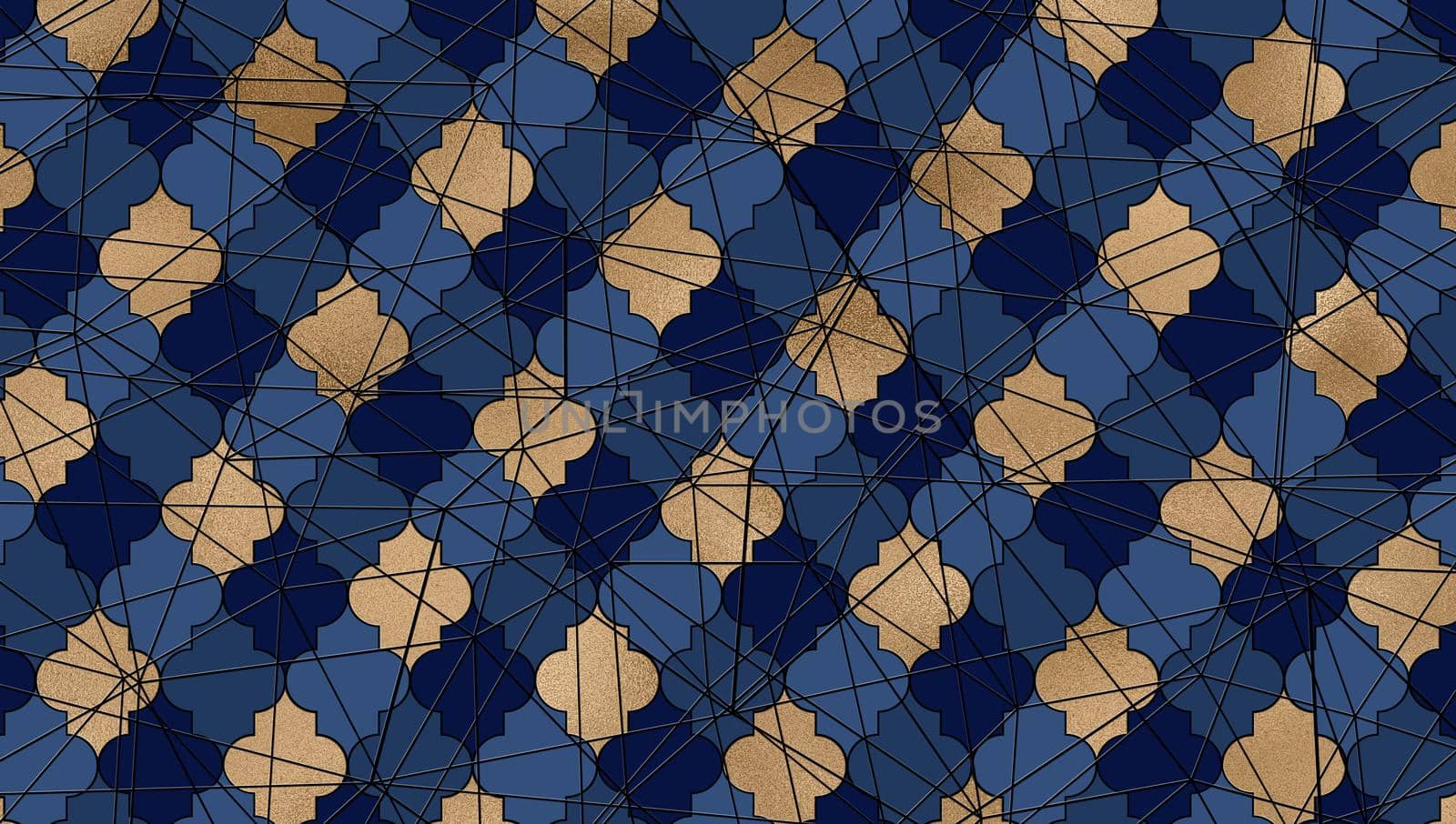 background in blue gold by NelliPolk