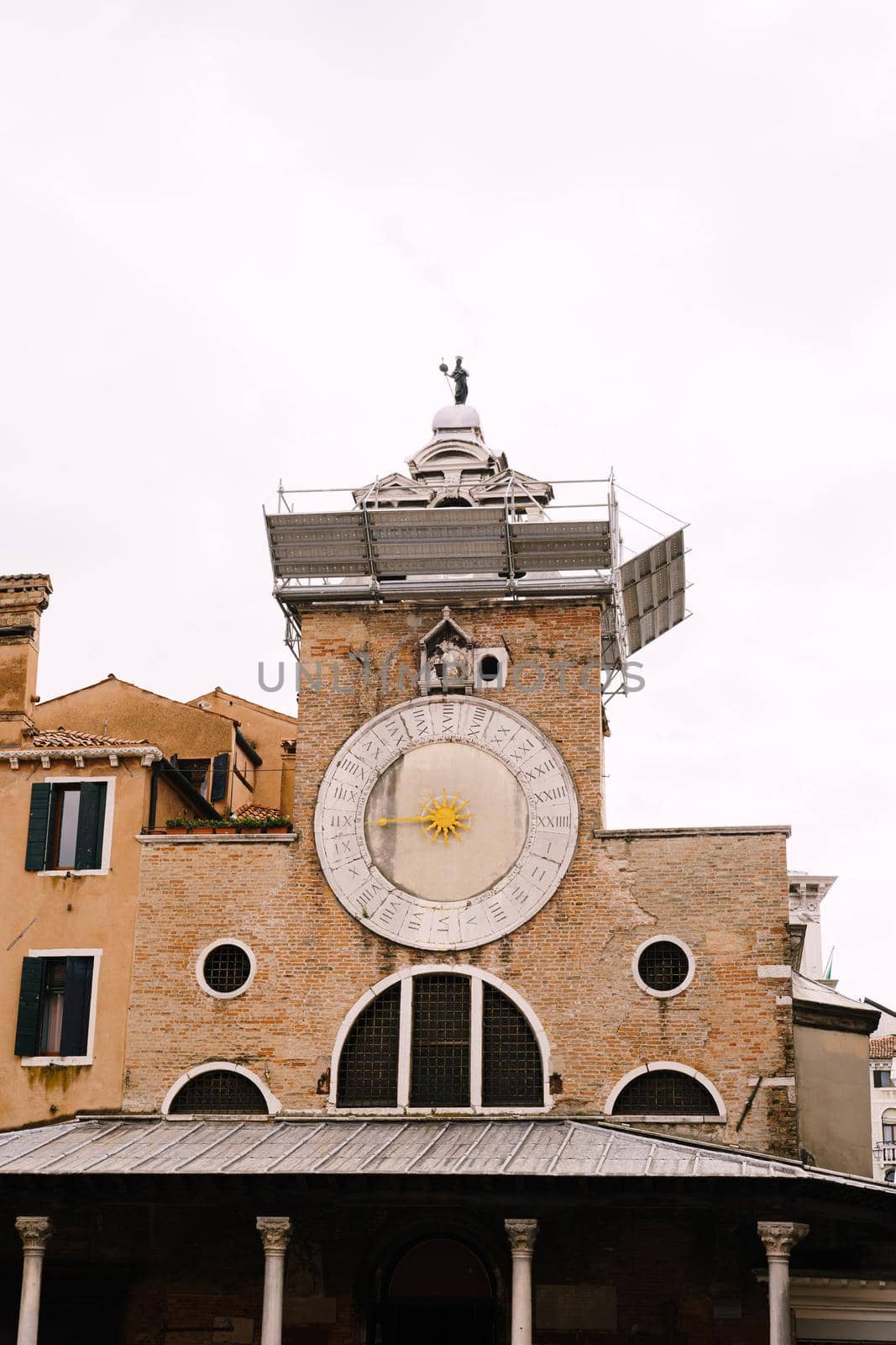 Clock at San Giacomo di Rialto also known as Giacometto, church in the sestiere of San Polo