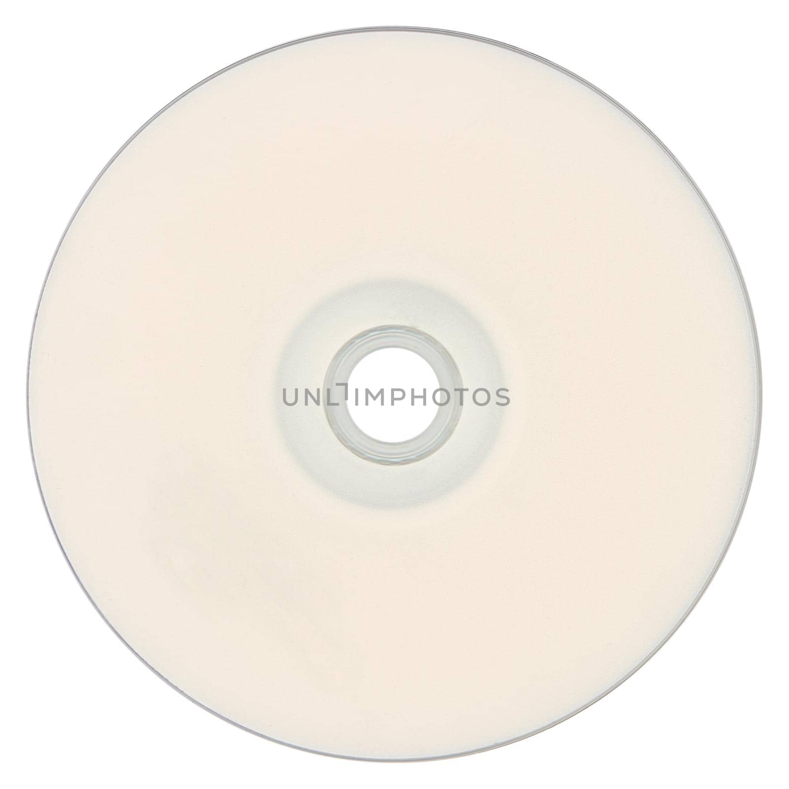 CD (compact disc) for music and data recording isolated over white background