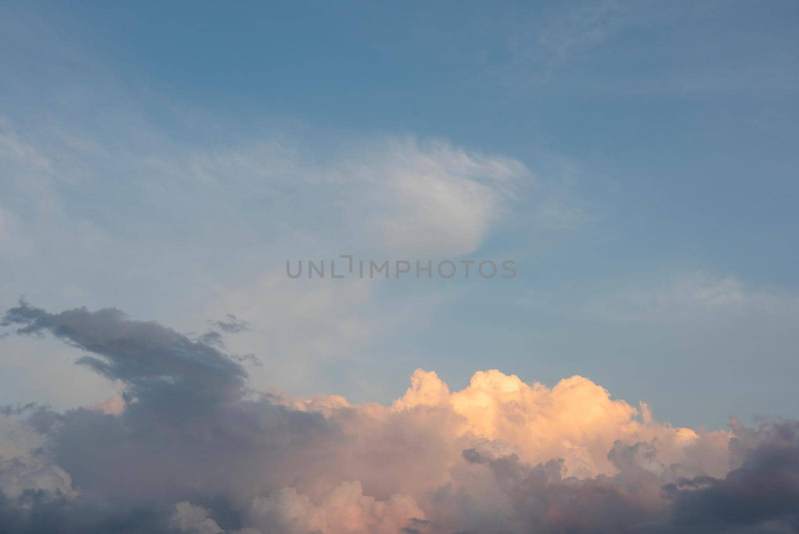 Sunset sky for background or sunrise sky and cloud at morning. by thanumporn