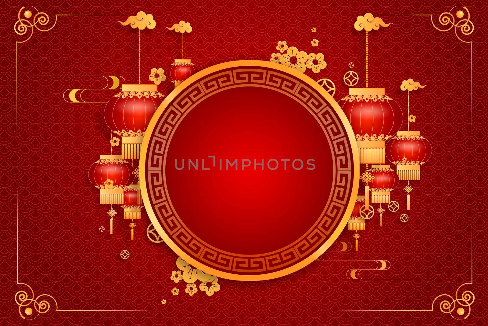 Happy Chinese new year card. Red background with traditional asian . Chinese mean Happy New Year, wealthy, Zodiac sign for greetings card, flyers, invitation, posters, brochure, banners, calendar.
