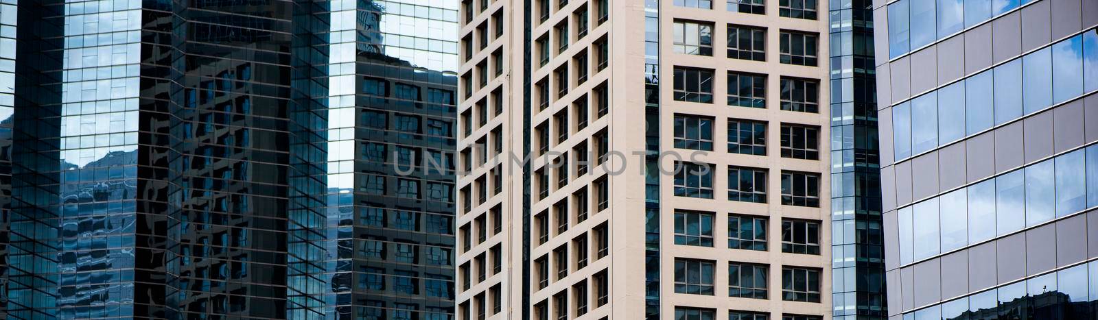 Abstract architecture of a modern building. close-up. by thanumporn