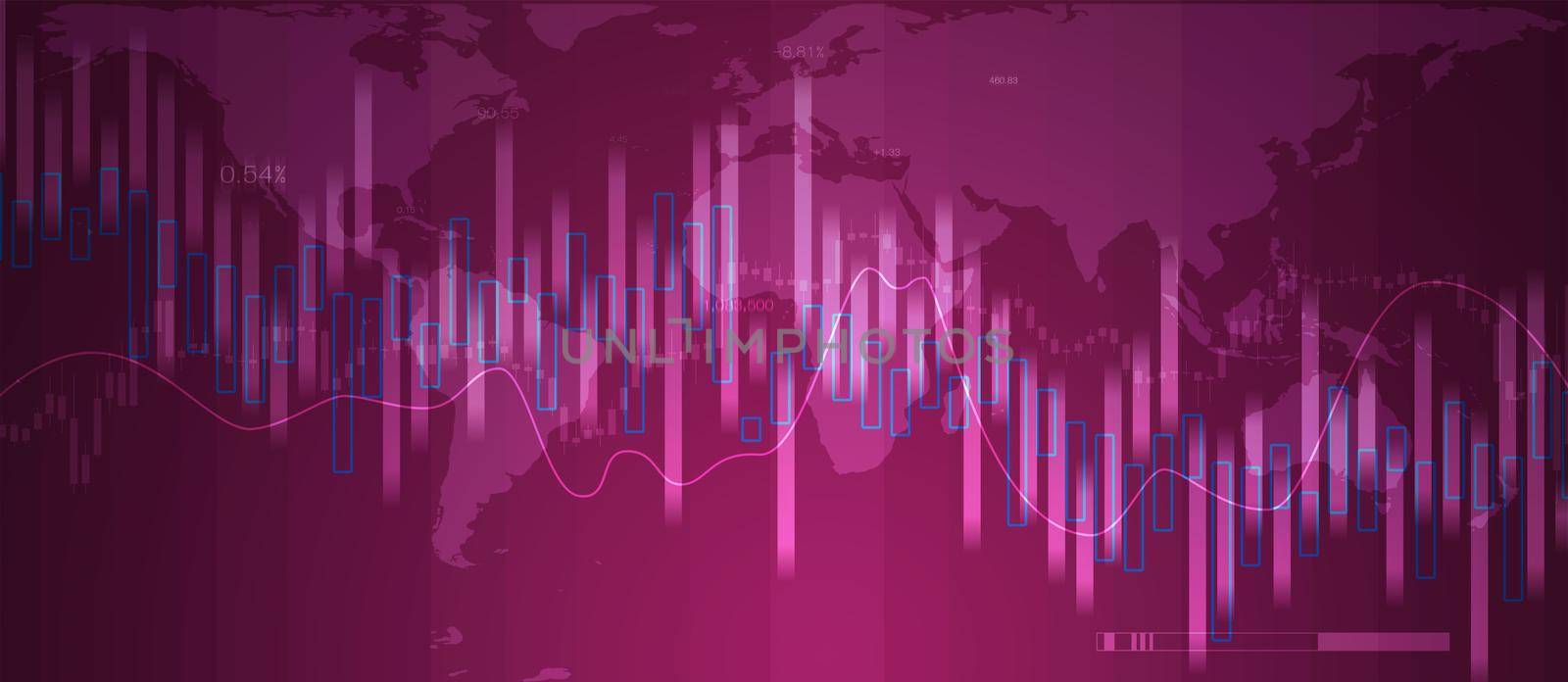 Stock market or forex trading graph in graphic concept suitable for financial investment or Economic trends business. Abstract finance background. illustration