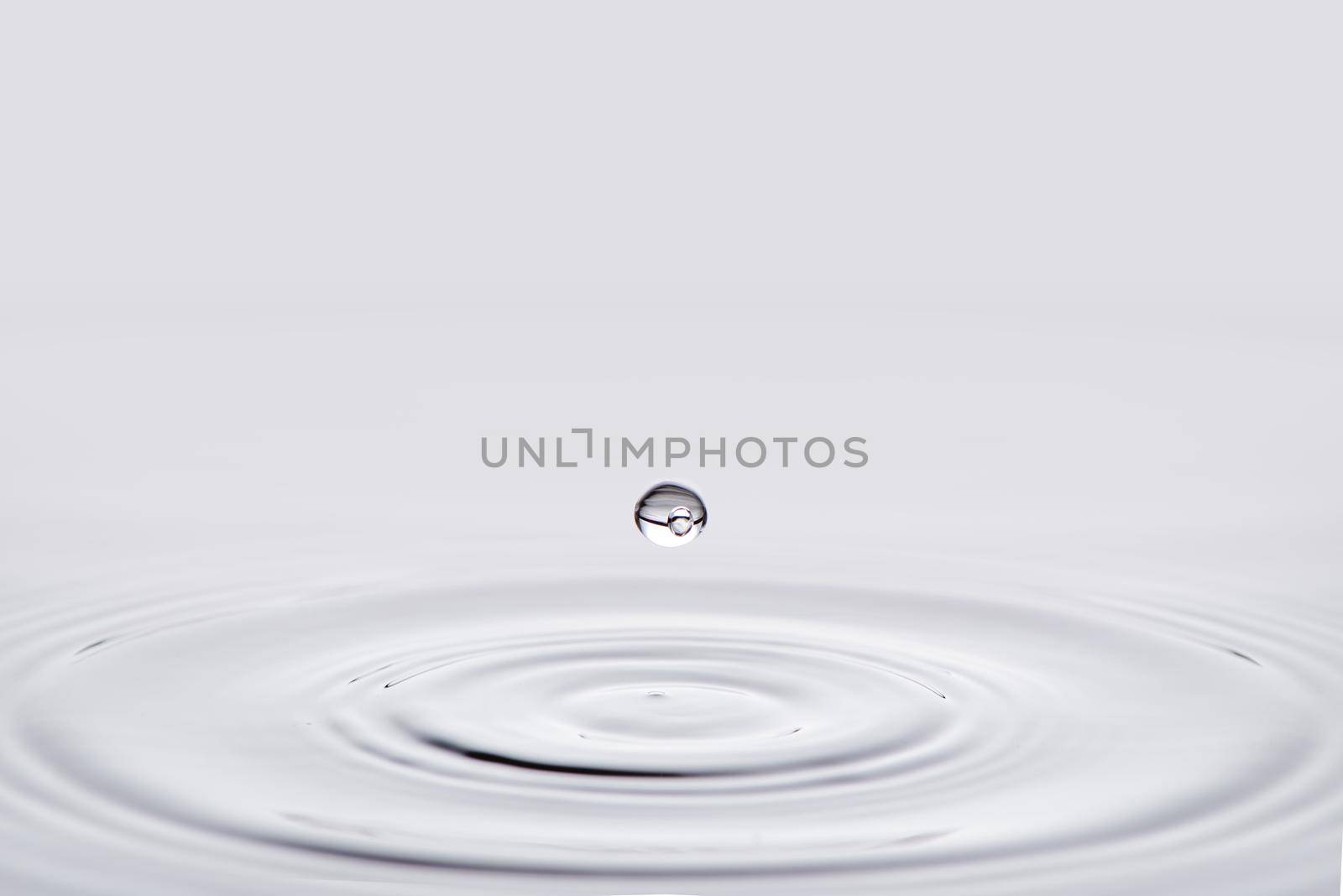 Close-up white water drop falling down. by thanumporn
