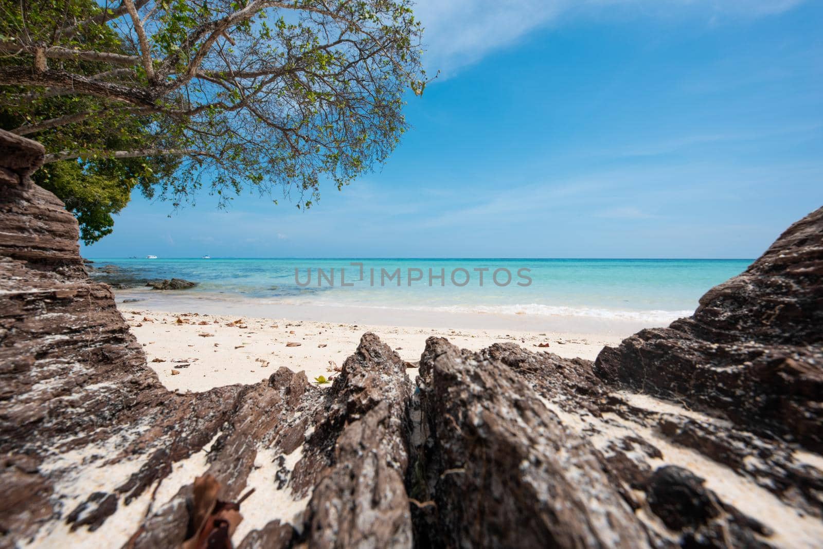 Formations of rock at the shore of Koh Phak Bia Island in Andaman sea at Krabi, Thailand. by thanumporn