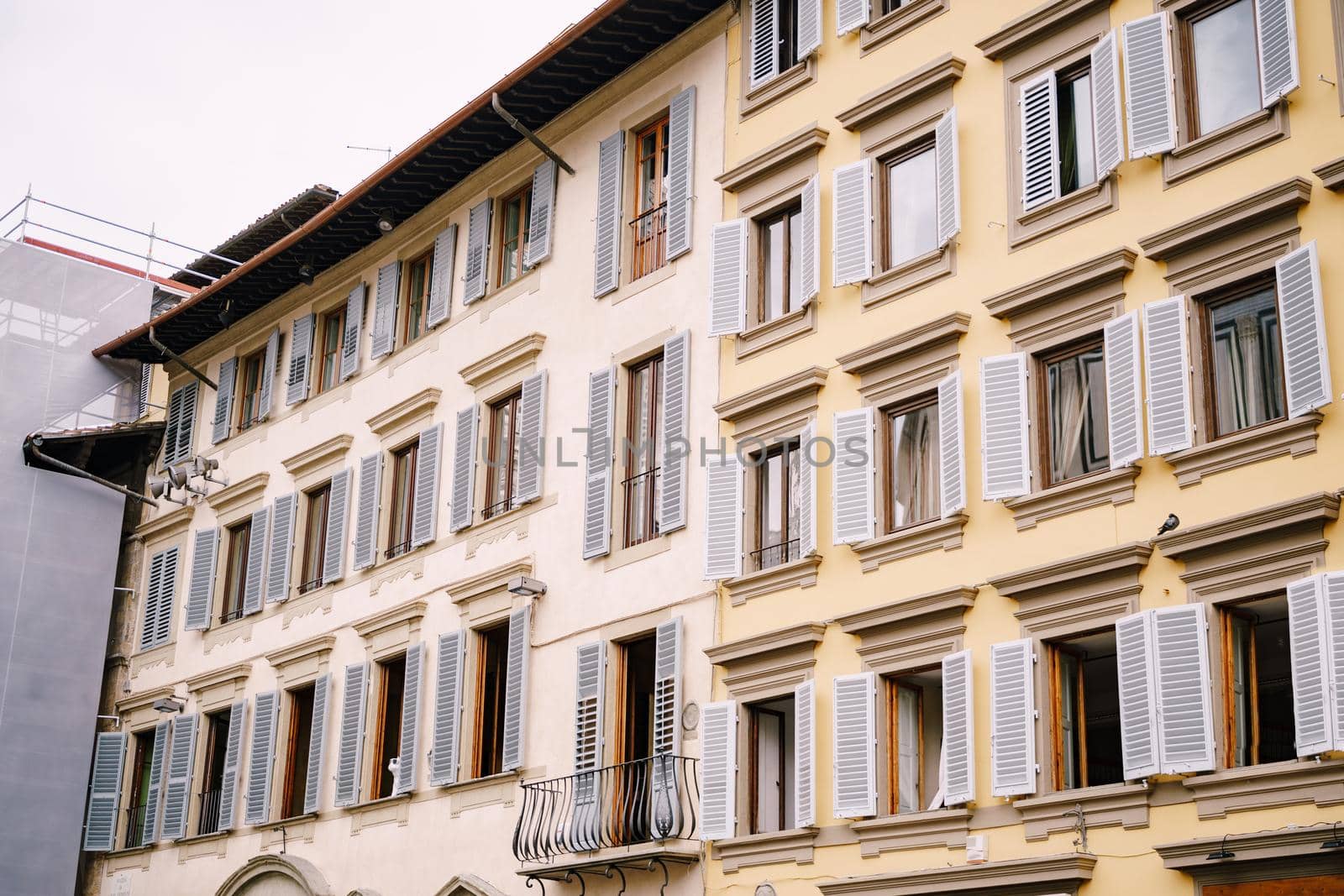 The facade of a building in Florence, Italy