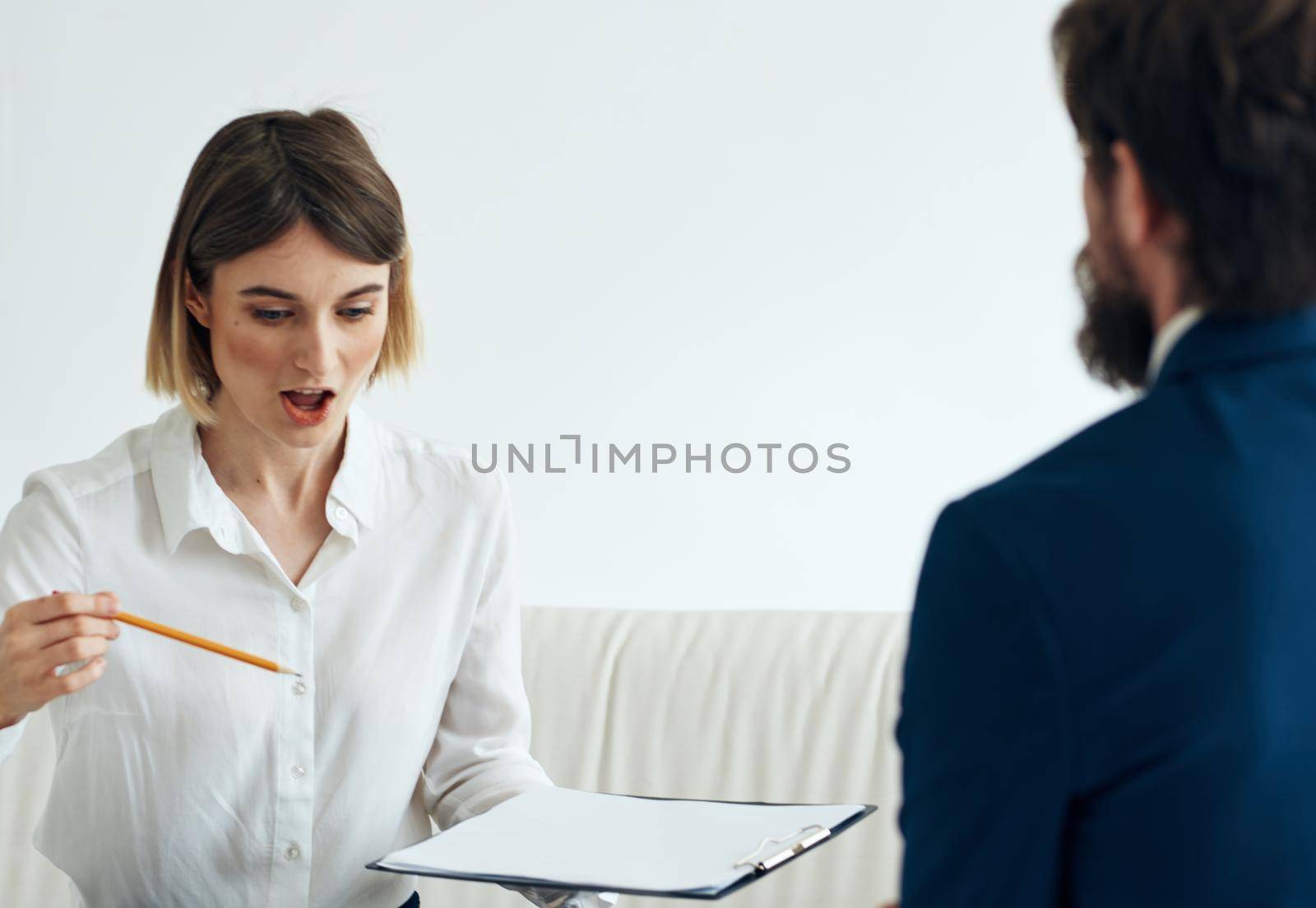 resume woman and man suit documents communication people jobs by SHOTPRIME