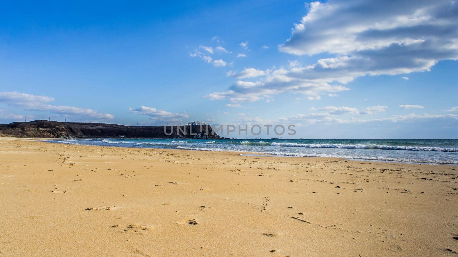 The sandy beach of the sea of Japan on the shores of the Primorsky territory