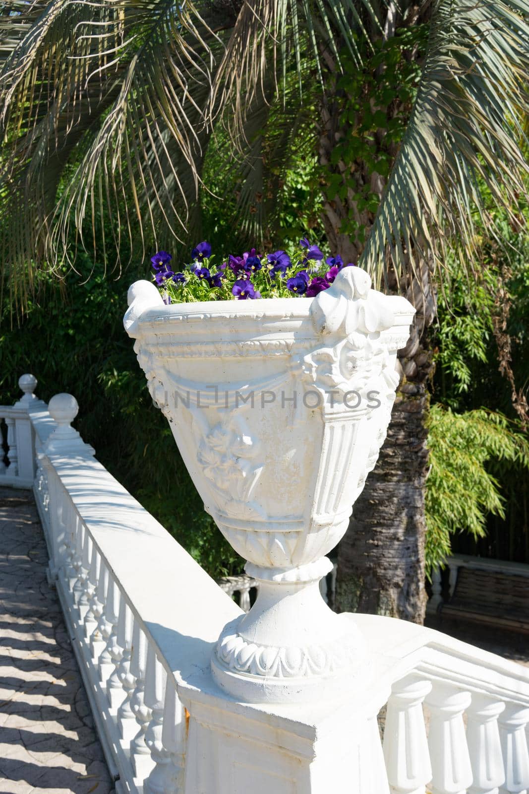 White stone ornaments of the public Park in Sochi