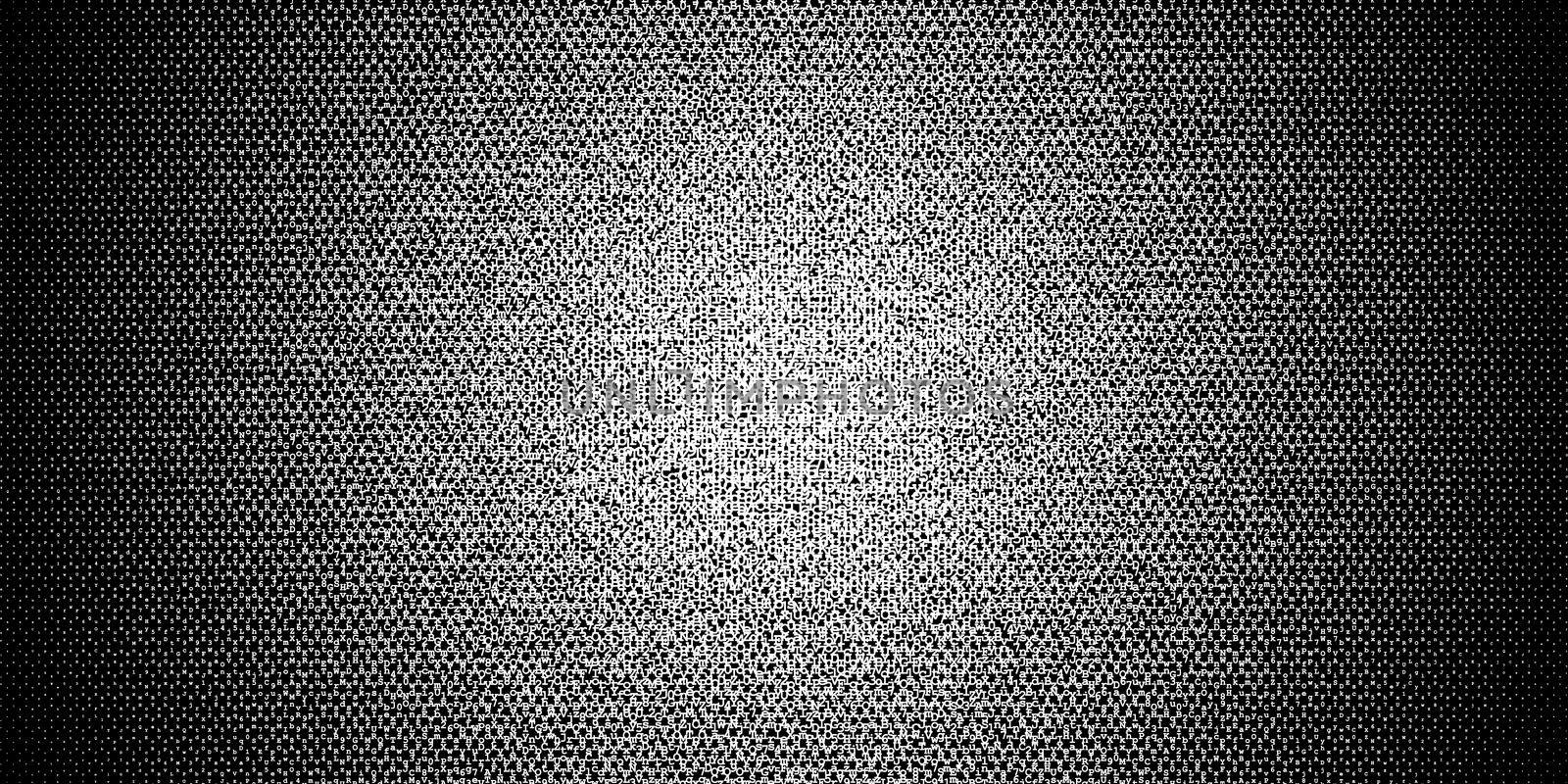 Halftone gradient made of letters and digits by dutourdumonde