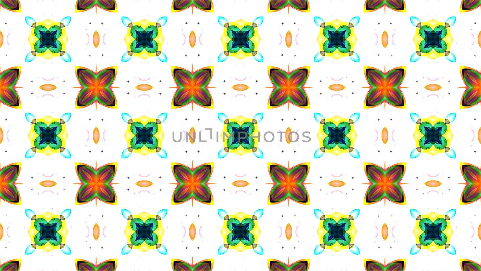 topaz ring and cross blue yellow border eight little stars blue leaves with super starburst kaleidoscope reflection texture pattern background