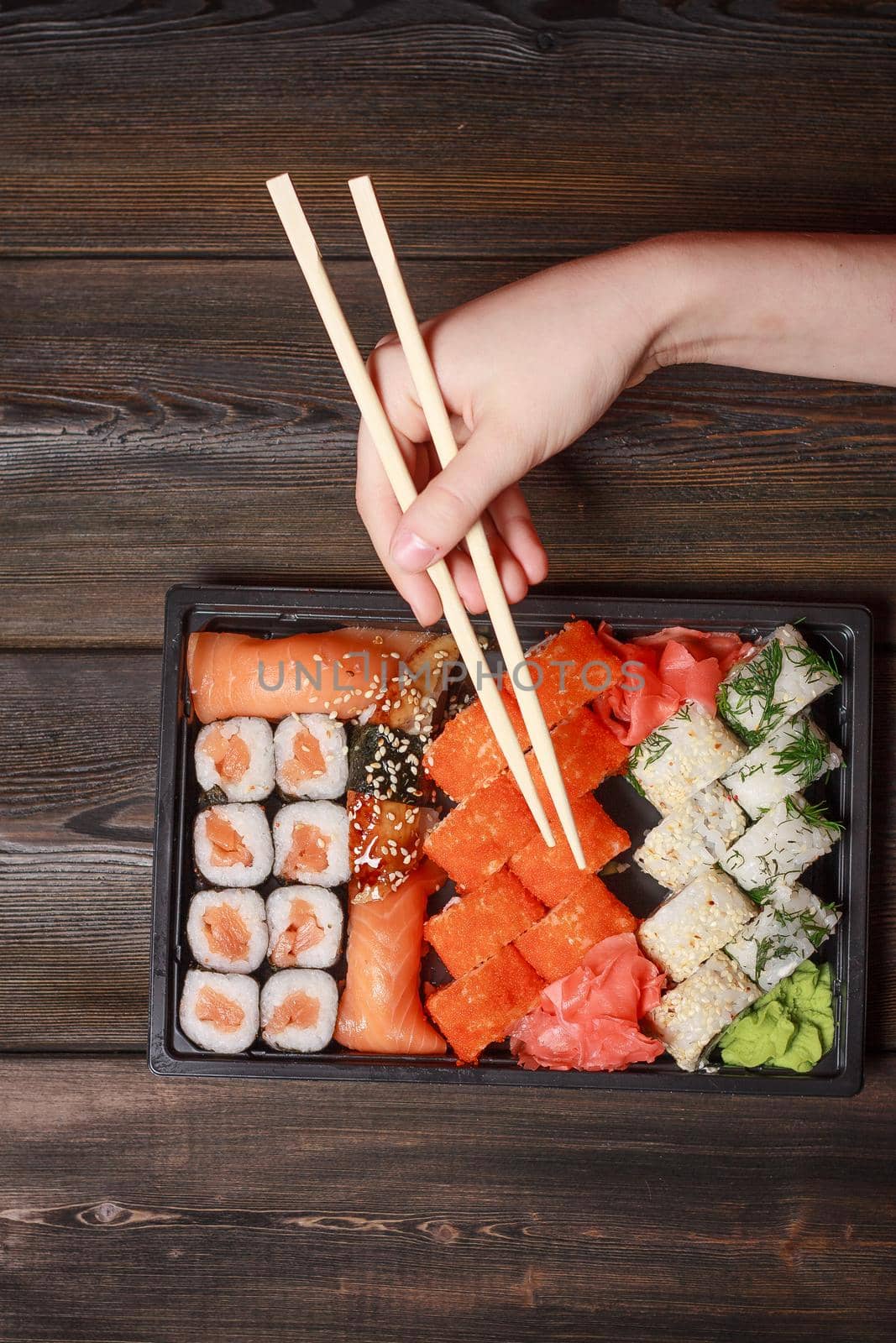 sushi chopsticks rolls snack delicacy japanese cuisine by SHOTPRIME