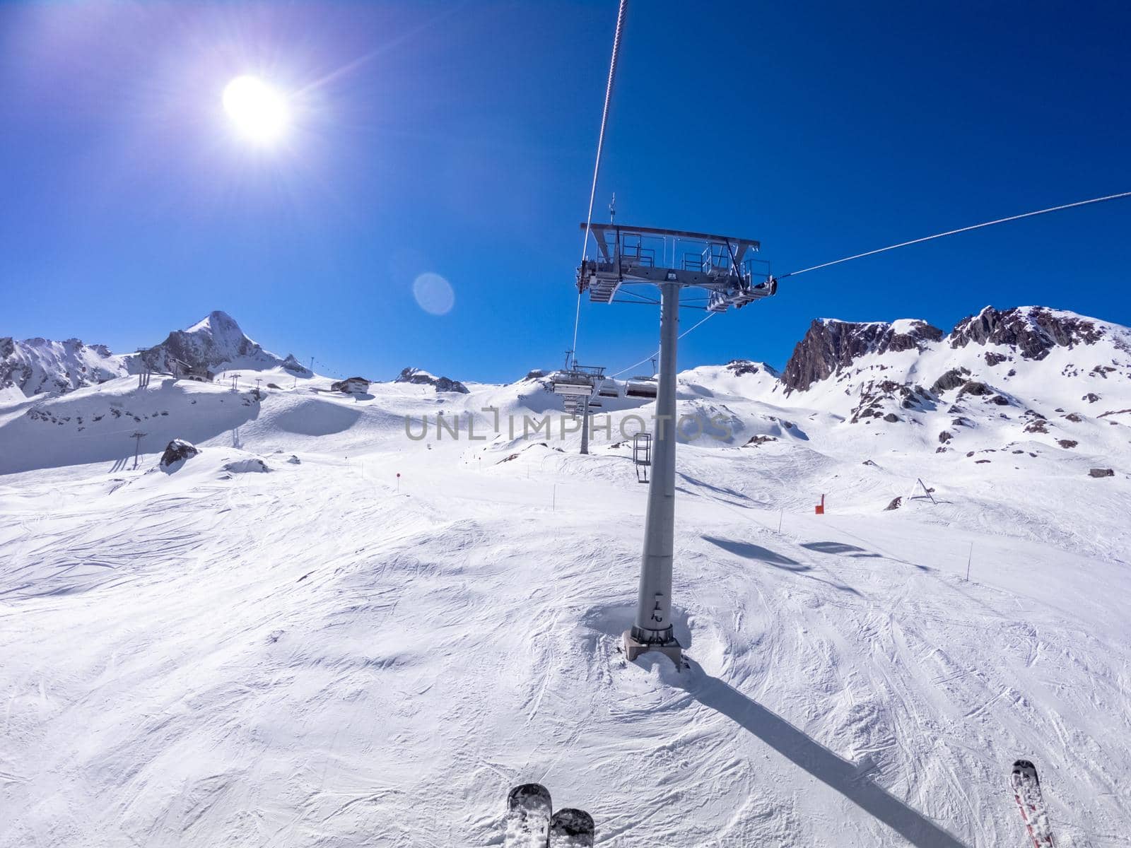 Glacier ski area on a sunny day.