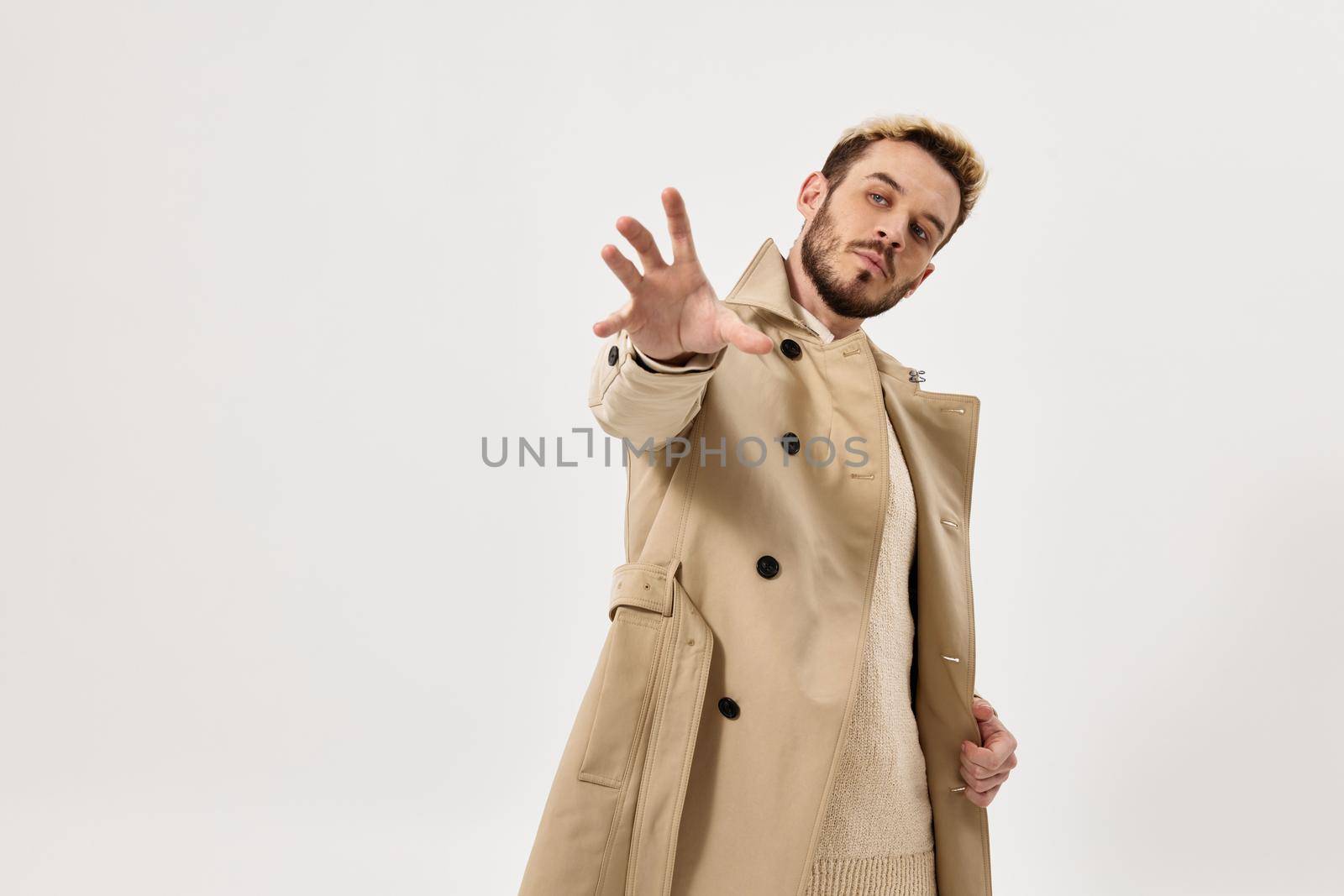 man fashionable hairstyle coat autumn style side glance by SHOTPRIME