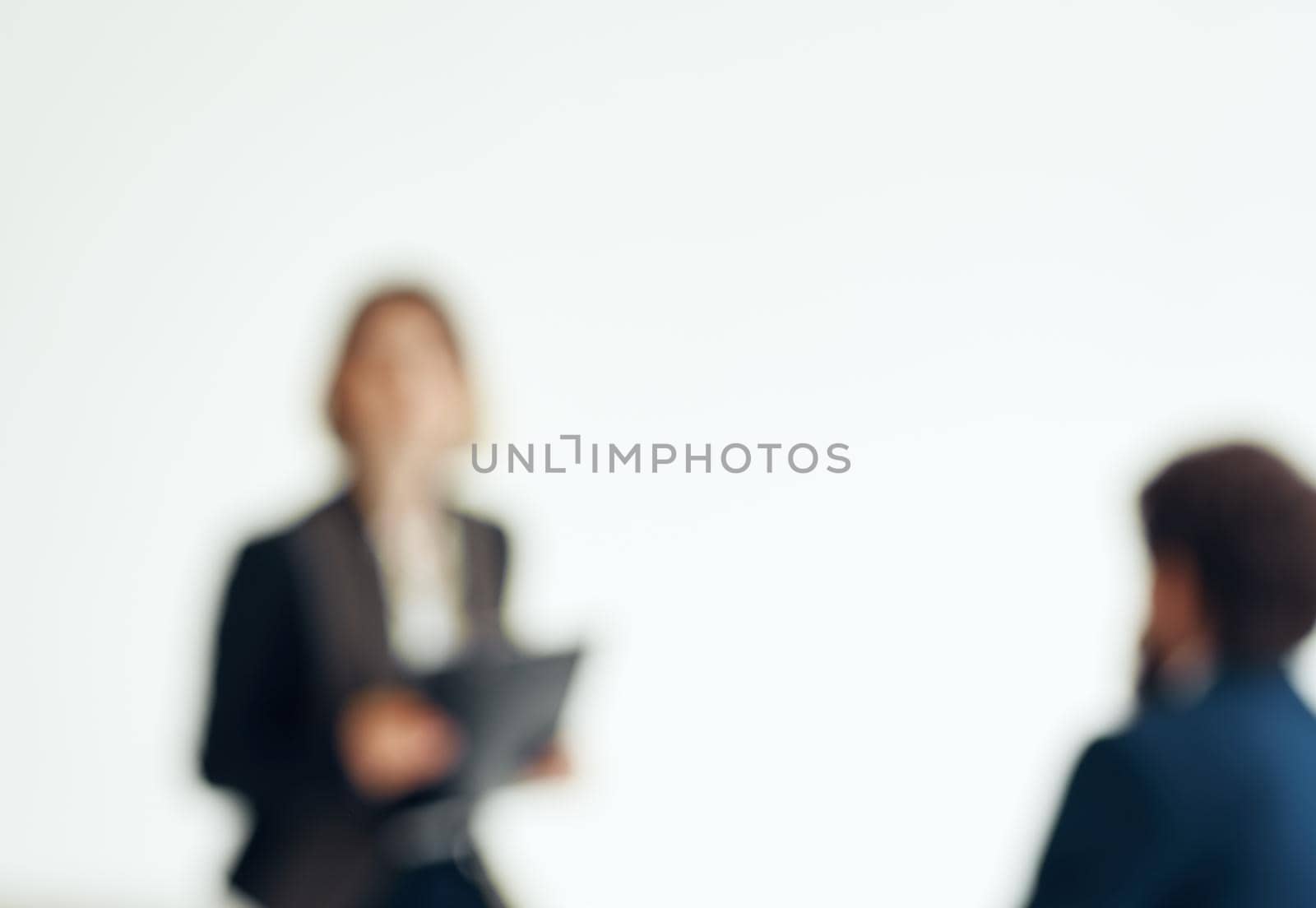 A man in a blue jacket for a job interview and a woman secretary suit model. High quality photo