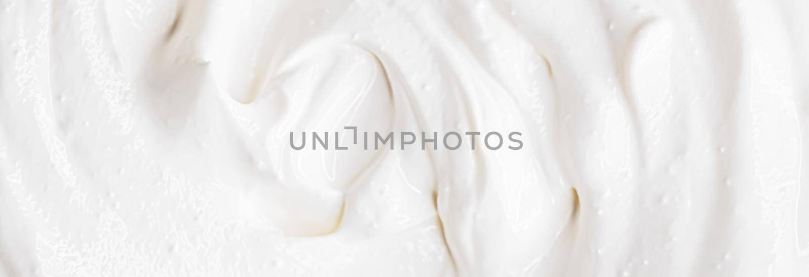 Homemade organic whipped cream, product texture closeup