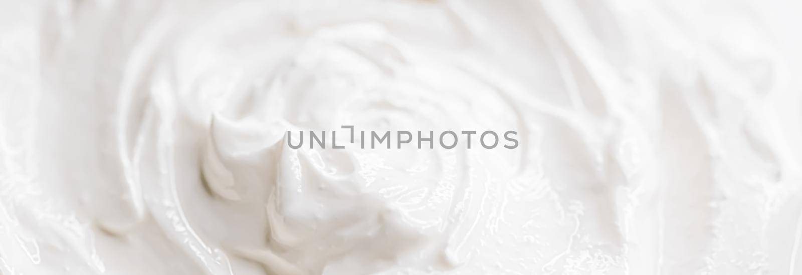 Homemade organic whipped cream, product texture closeup