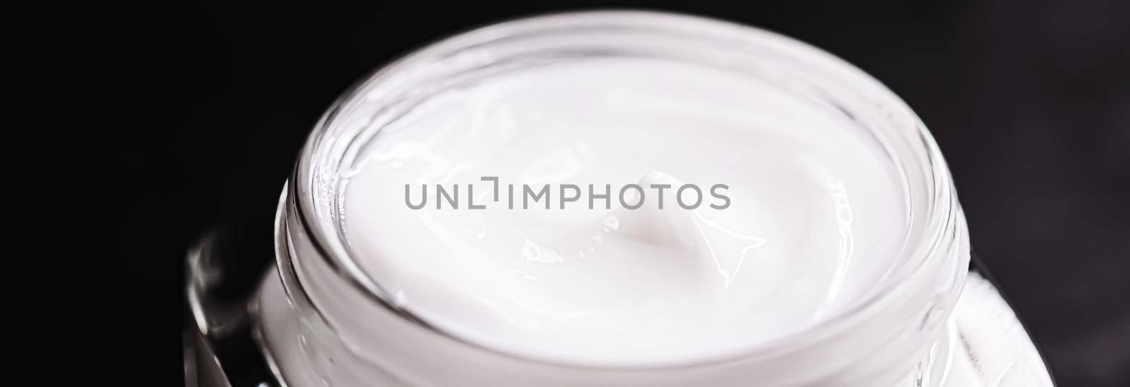 Face cream jar, cosmetic and skincare closeup